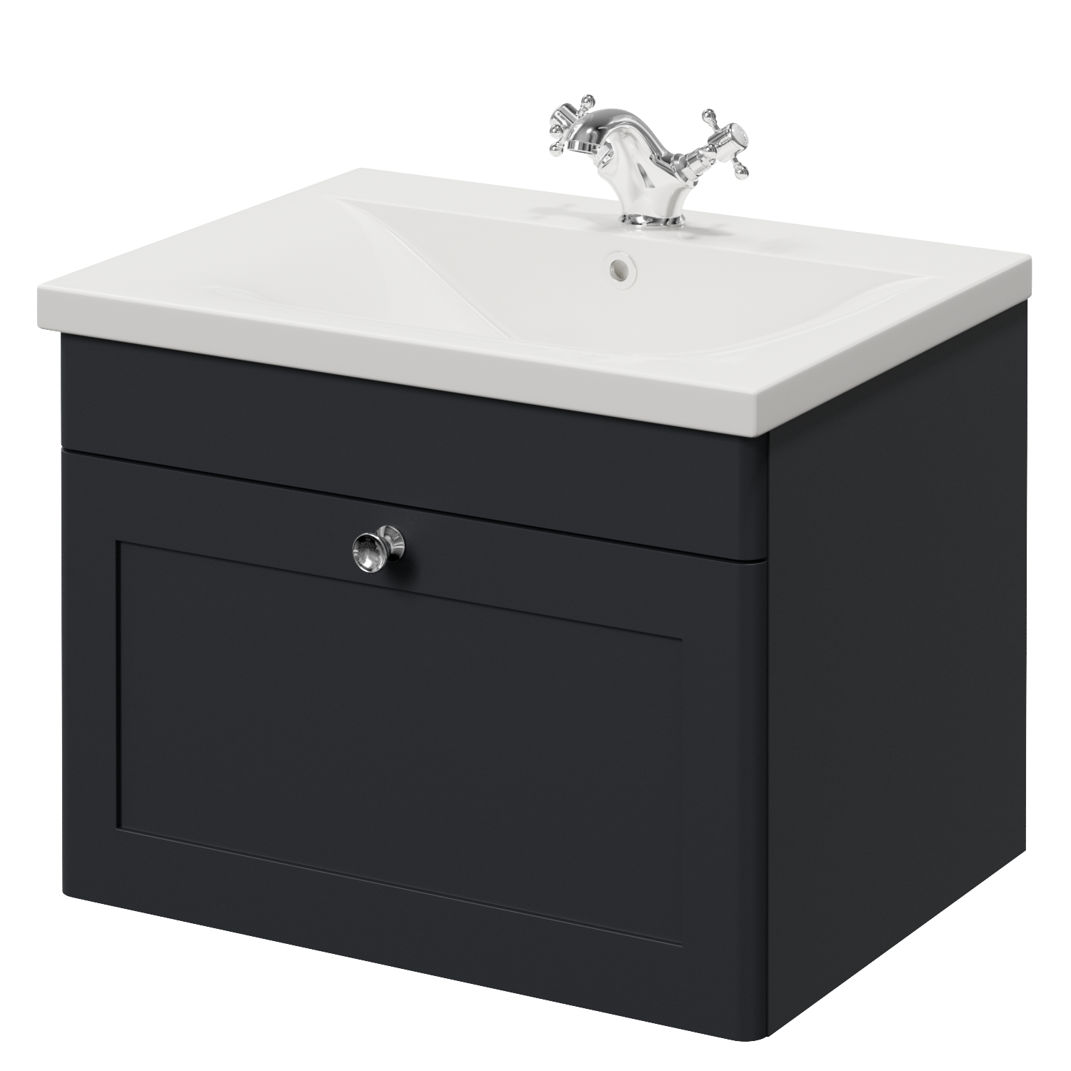 Danbury Wall Mounted Single Drawer Vanity Unit with Glide Basin