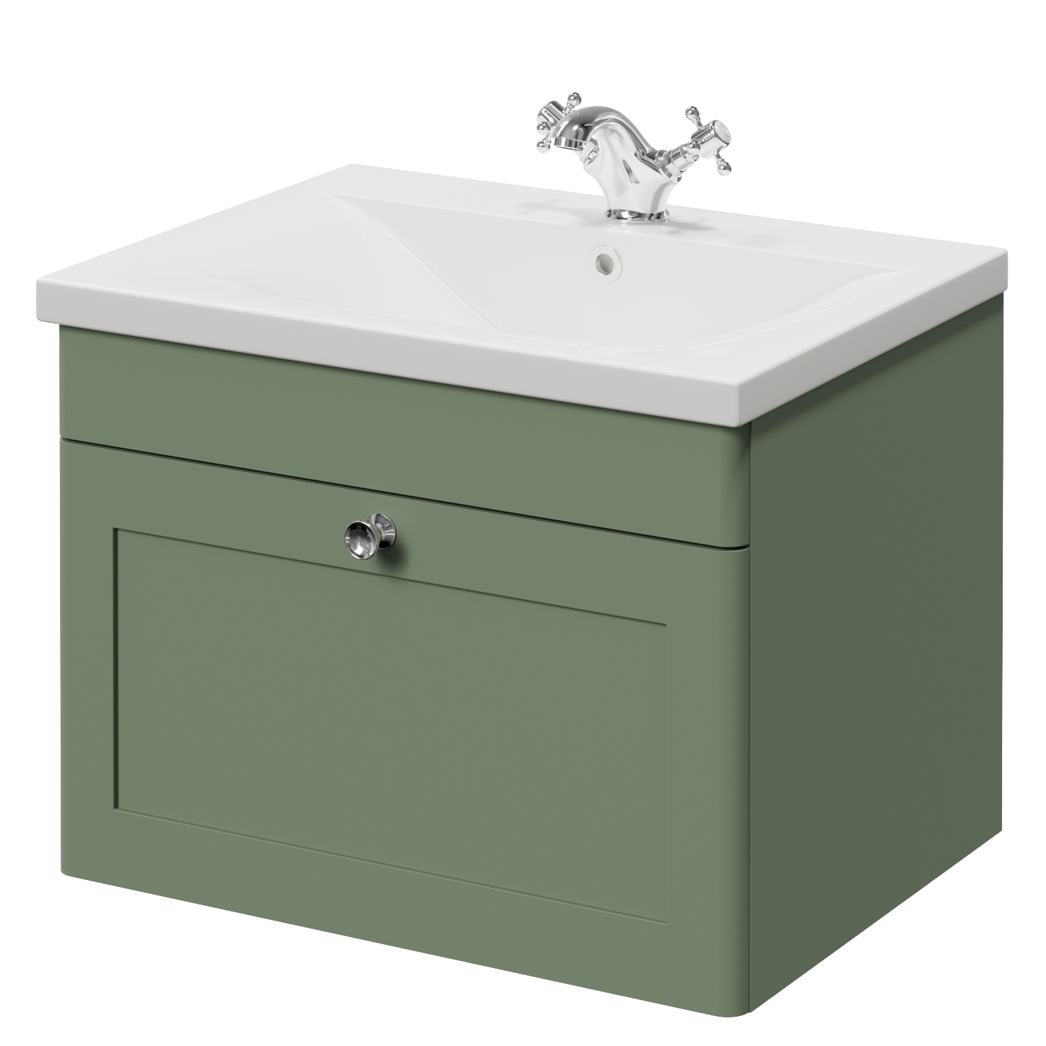 Danbury Wall Mounted Single Drawer Vanity Unit with Glide Basin
