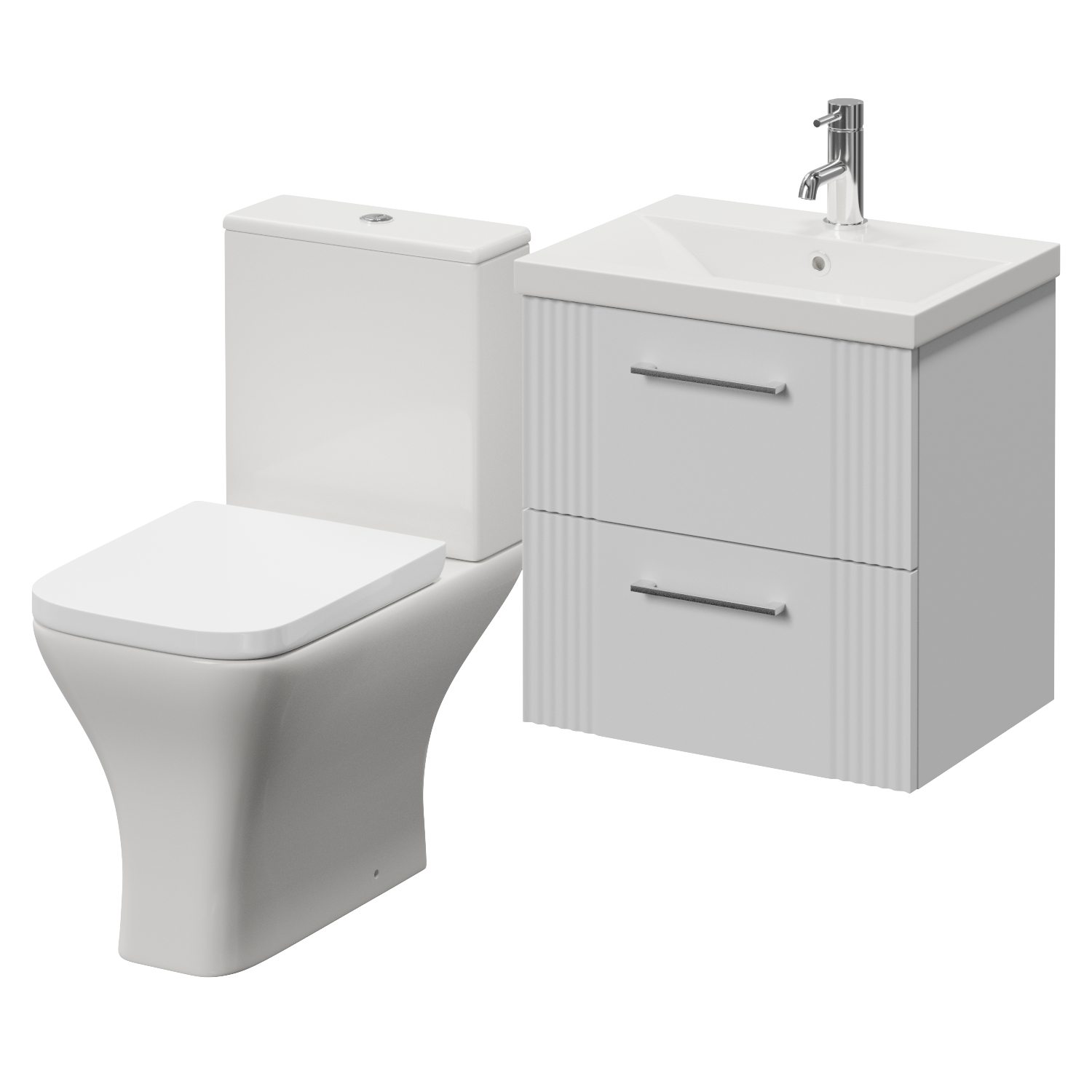 Avant Wall Mounted 2 Drawer Vanity Unit and Kingston Toilet Suite with Glide Basin