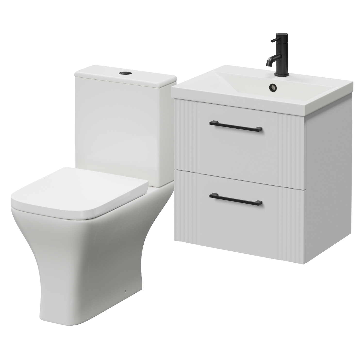 Avant Wall Mounted 2 Drawer Vanity Unit and Kingston Toilet Suite with Glide Basin