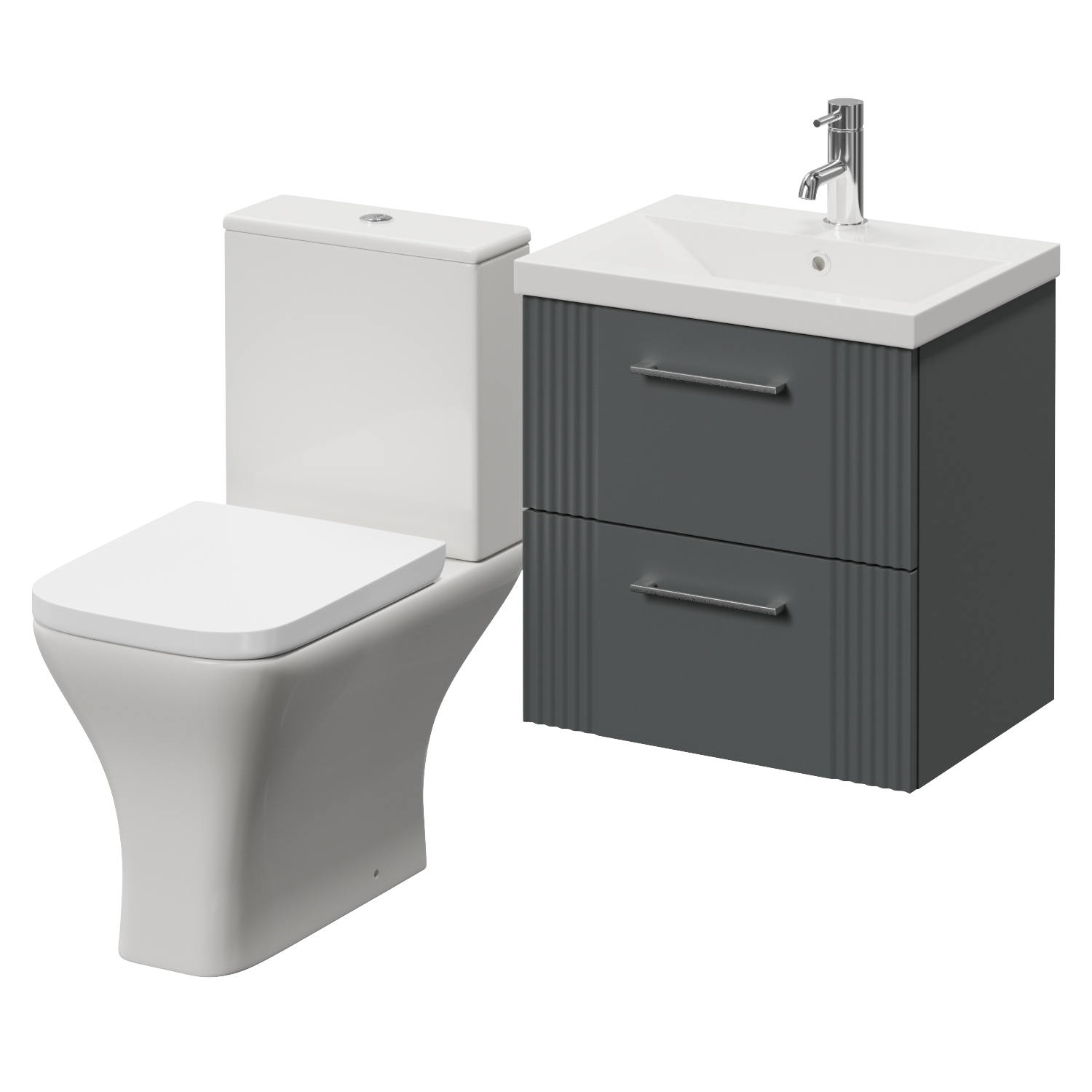 Avant Wall Mounted 2 Drawer Vanity Unit and Kingston Toilet Suite with Glide Basin