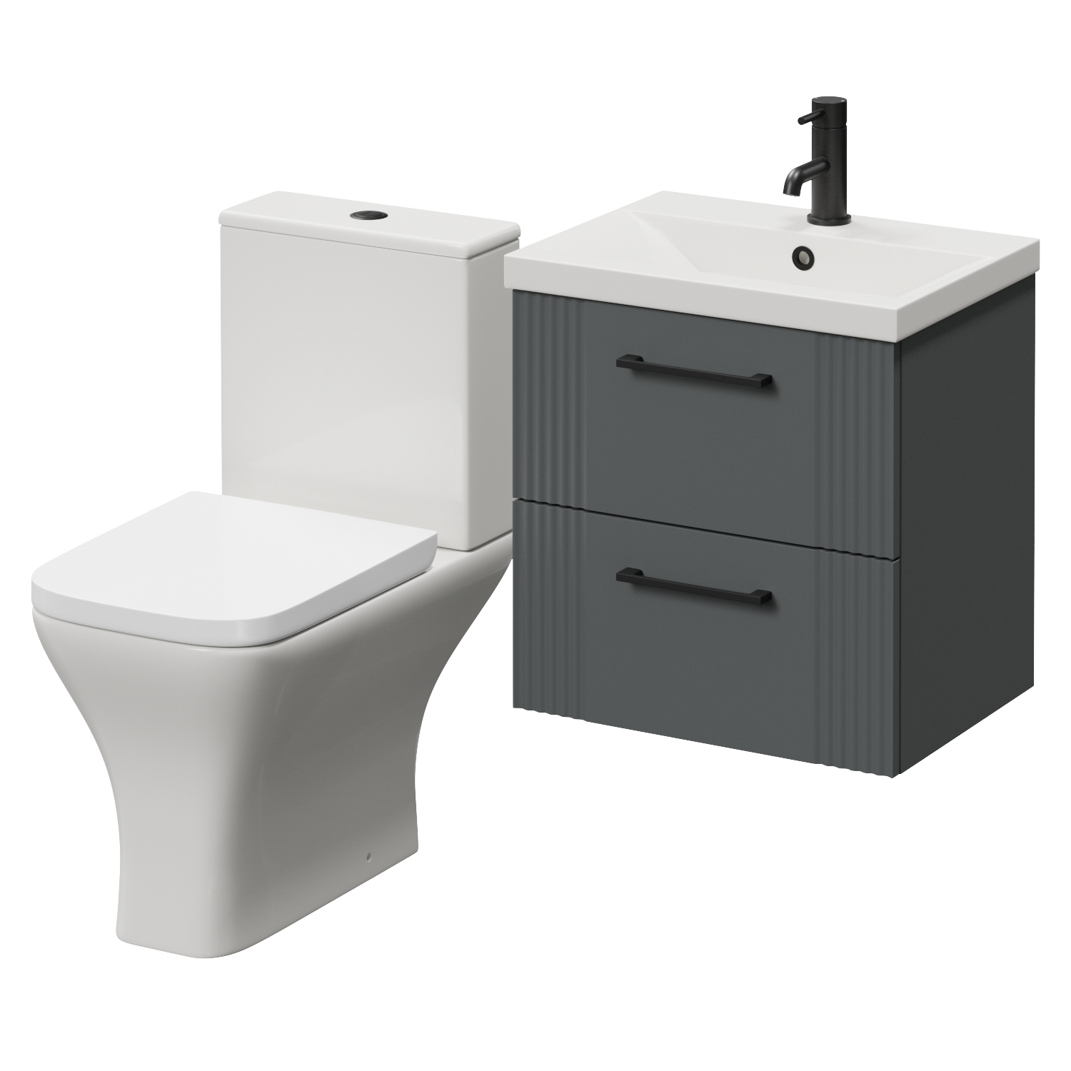 Avant Wall Mounted 2 Drawer Vanity Unit and Kingston Toilet Suite with Glide Basin
