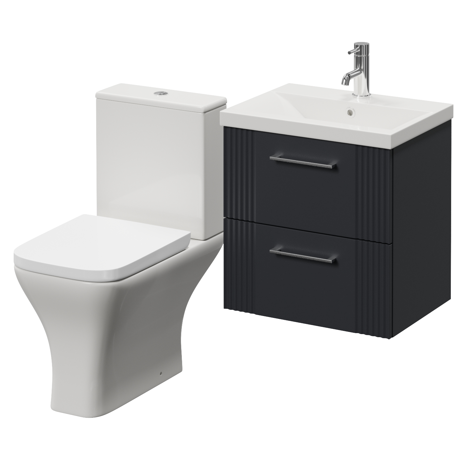 Avant Wall Mounted 2 Drawer Vanity Unit and Kingston Toilet Suite with Glide Basin