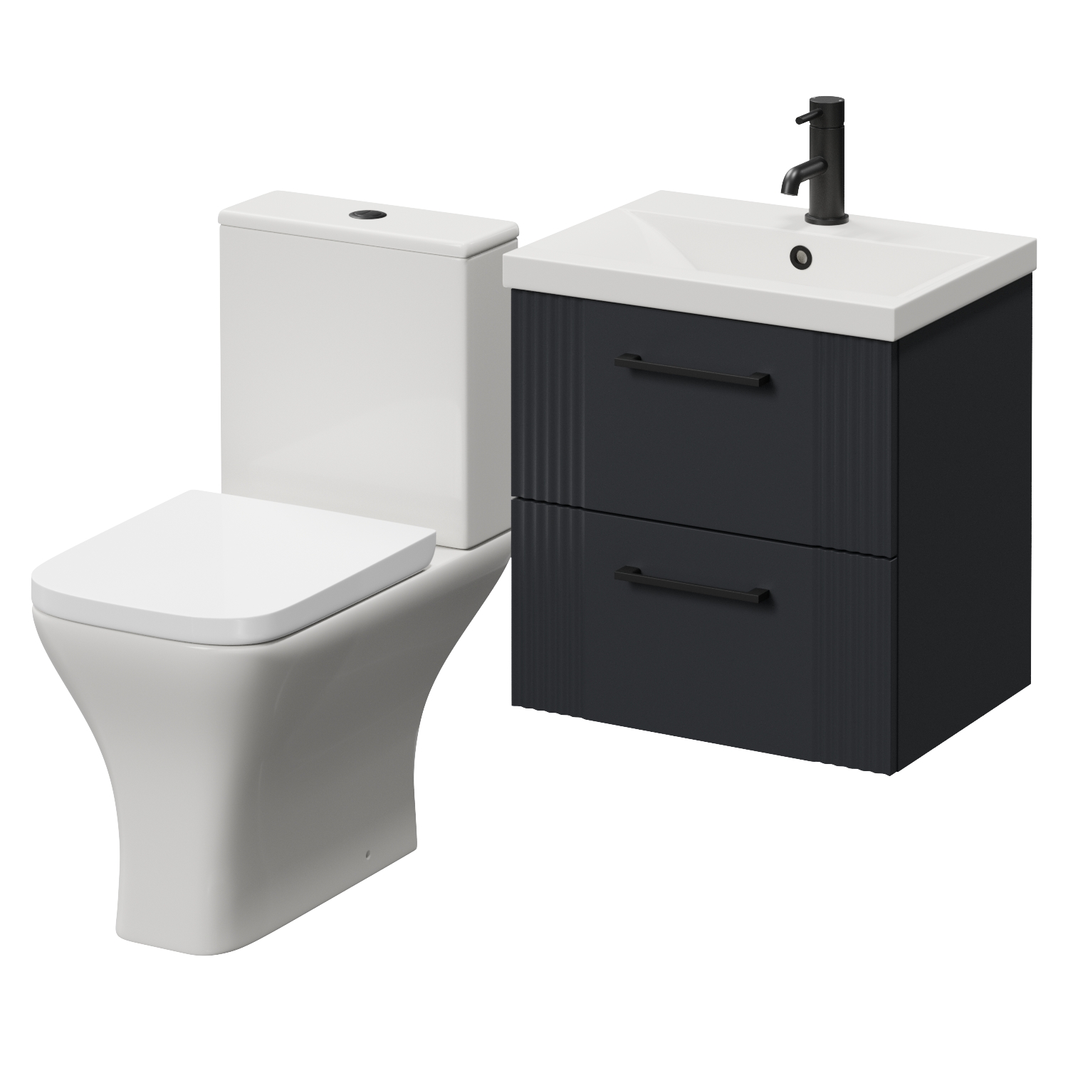 Avant Wall Mounted 2 Drawer Vanity Unit and Kingston Toilet Suite with Glide Basin
