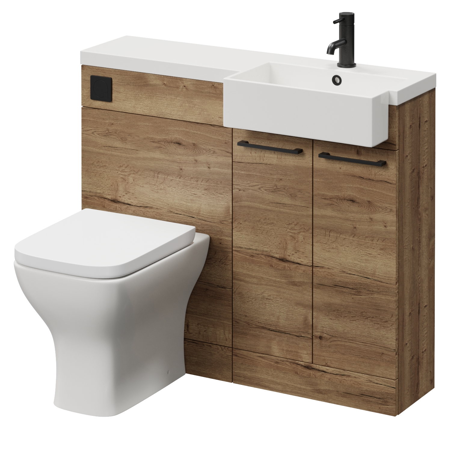 Napoli 250 2 Door Vanity Unit Toilet Suite with Right Hand Square Rico Semi Recessed Basin
