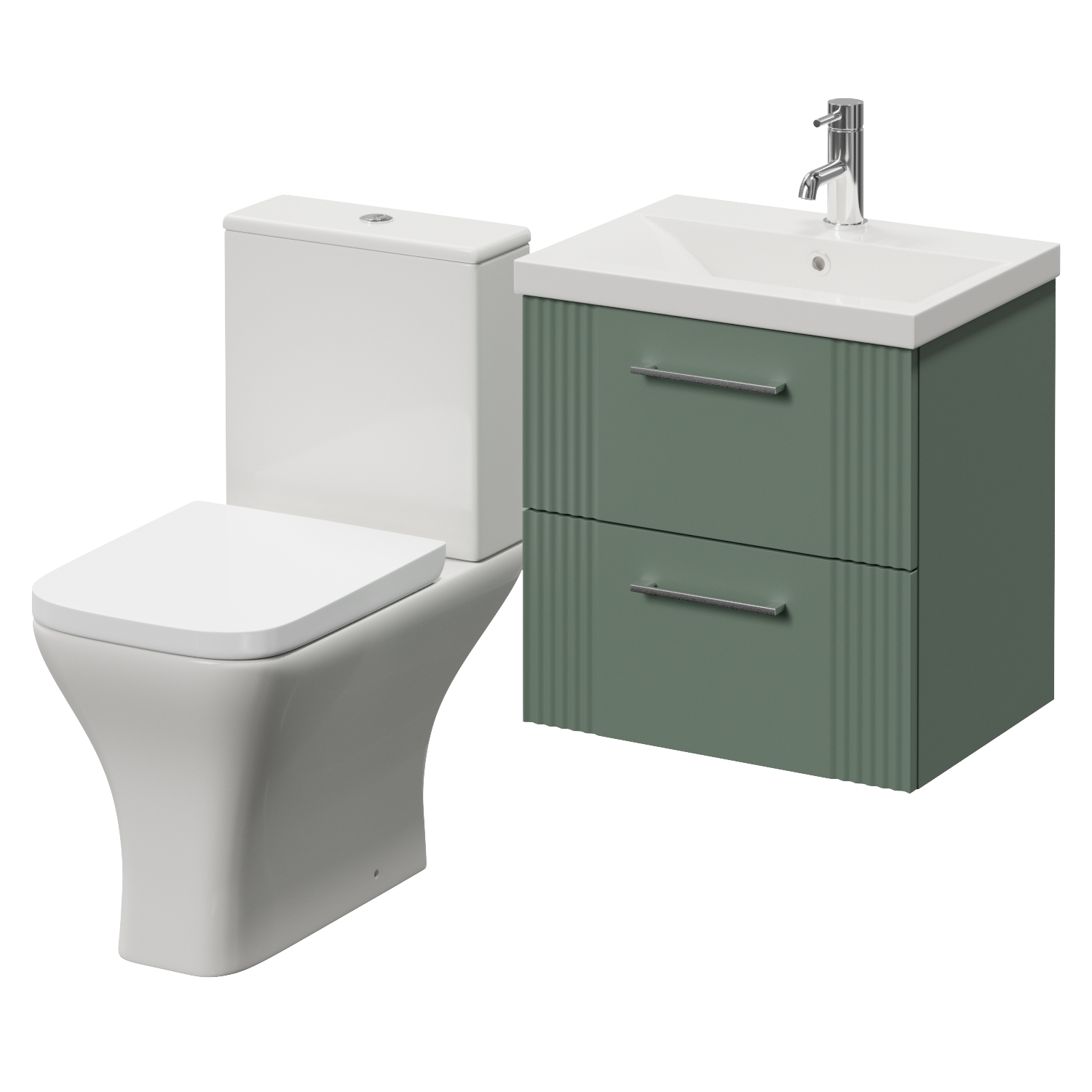Avant Wall Mounted 2 Drawer Vanity Unit and Kingston Toilet Suite with Glide Basin