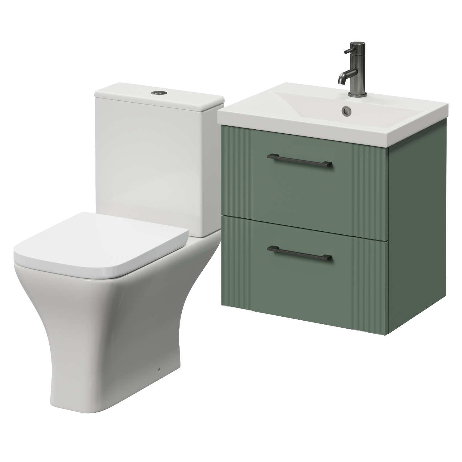 Avant Wall Mounted 2 Drawer Vanity Unit and Kingston Toilet Suite with Glide Basin