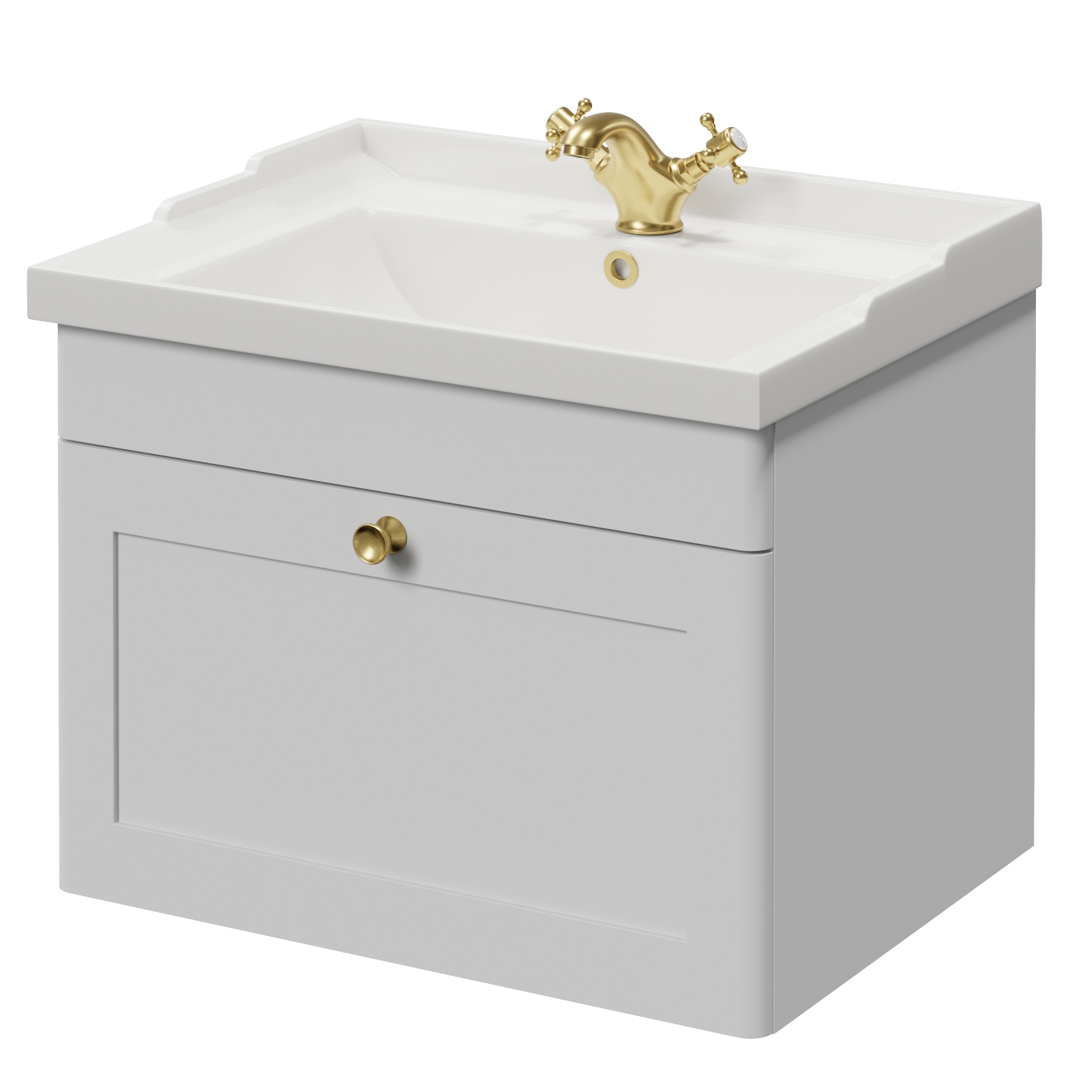 Danbury Single Drawer Wall Mounted Vanity Unit with Windsor Basin