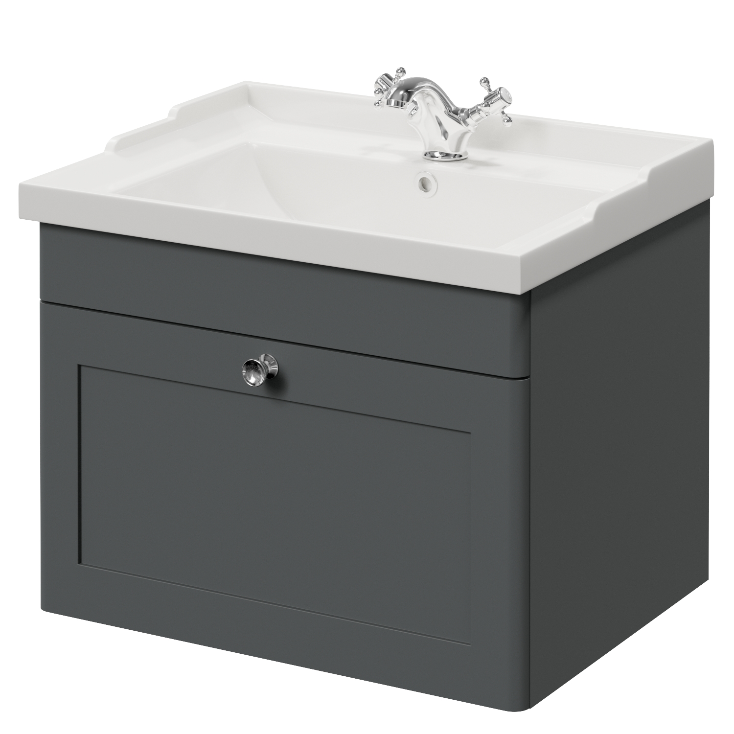 Danbury Single Drawer Wall Mounted Vanity Unit with Windsor Basin