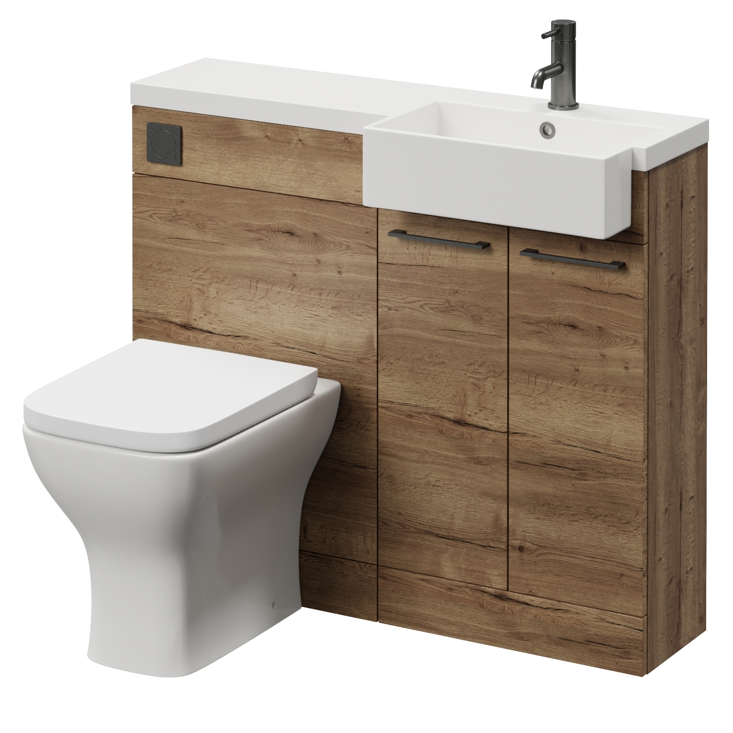 Napoli 250 2 Door Vanity Unit Toilet Suite with Right Hand Square Rico Semi Recessed Basin