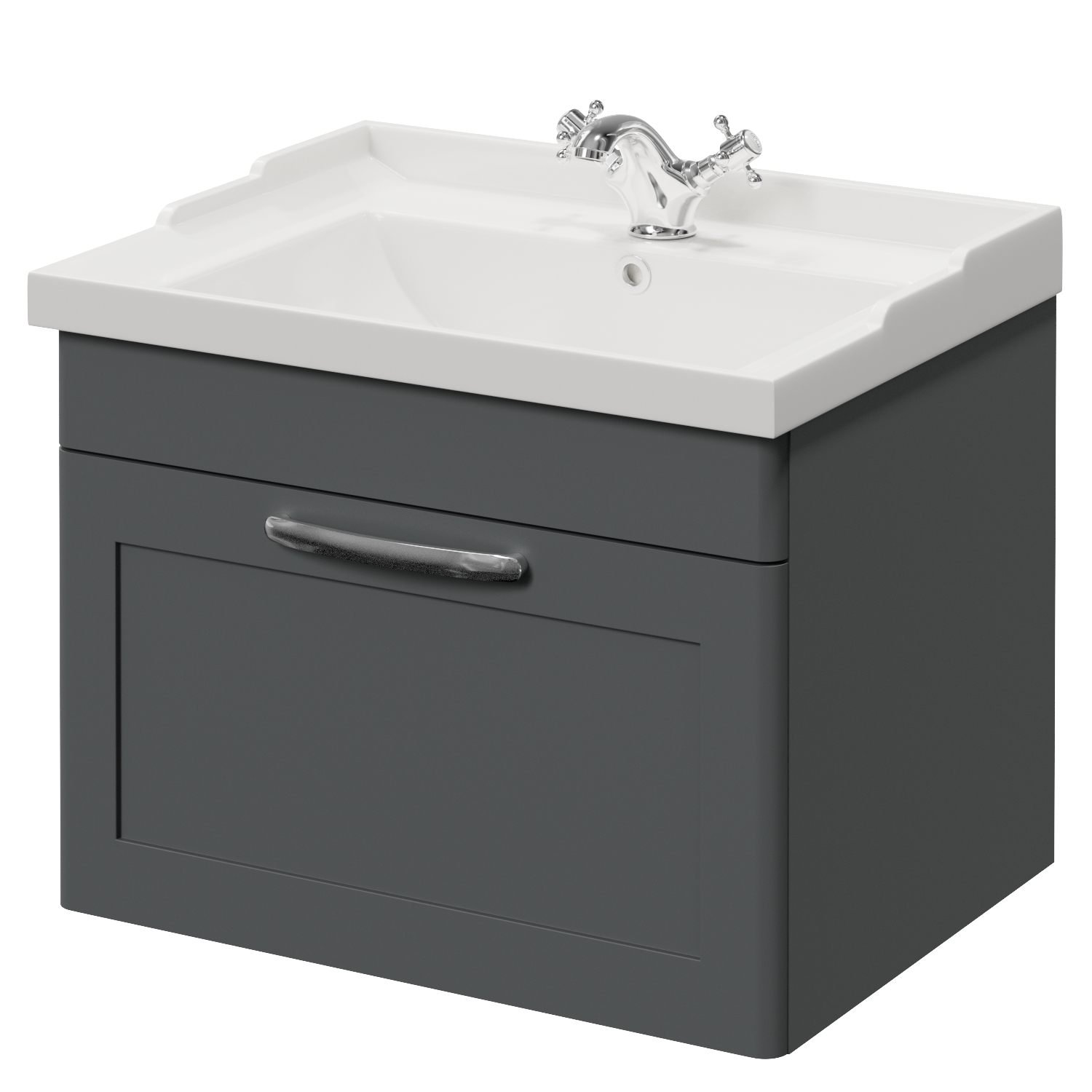 Danbury Single Drawer Wall Mounted Vanity Unit with Windsor Basin