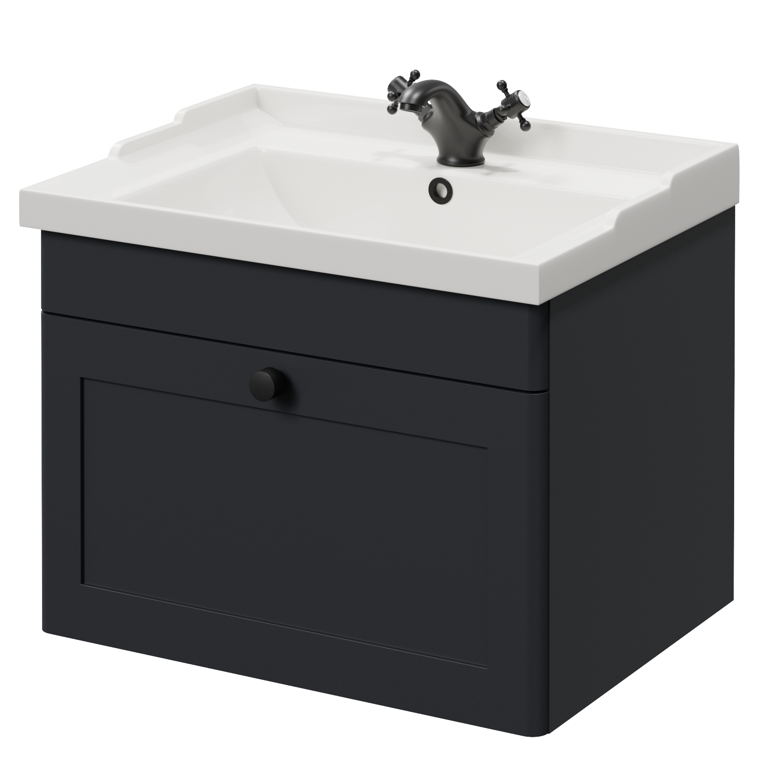 Danbury Single Drawer Wall Mounted Vanity Unit with Windsor Basin