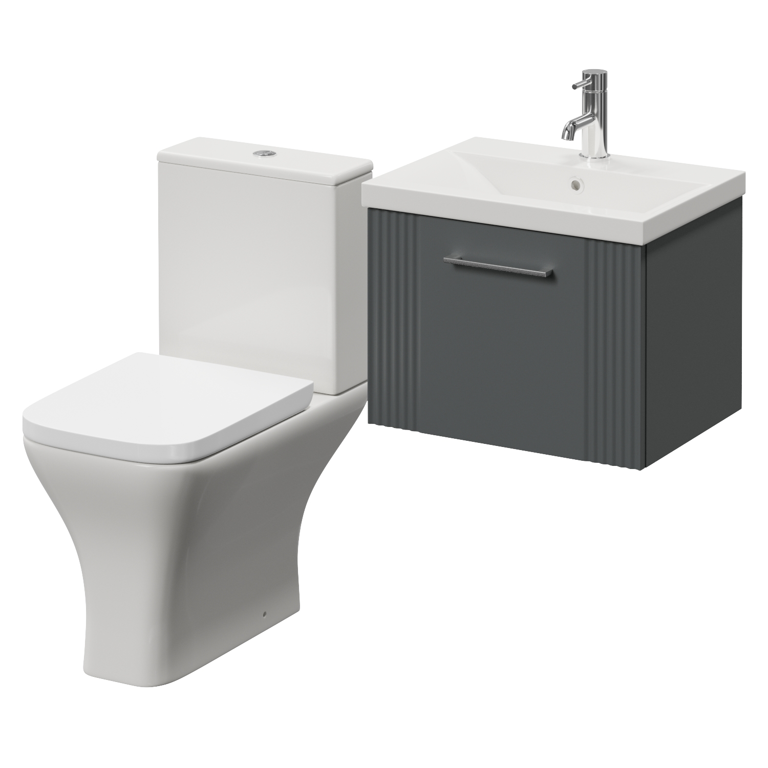 Avant Wall Mounted Single Drawer Vanity Unit and Kingston Toilet Suite with Glide Basin