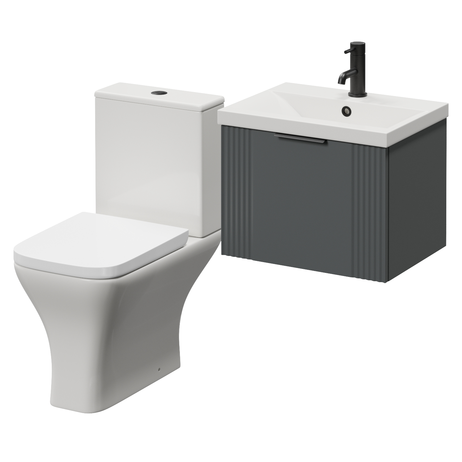 Avant Wall Mounted Single Drawer Vanity Unit and Kingston Toilet Suite with Glide Basin
