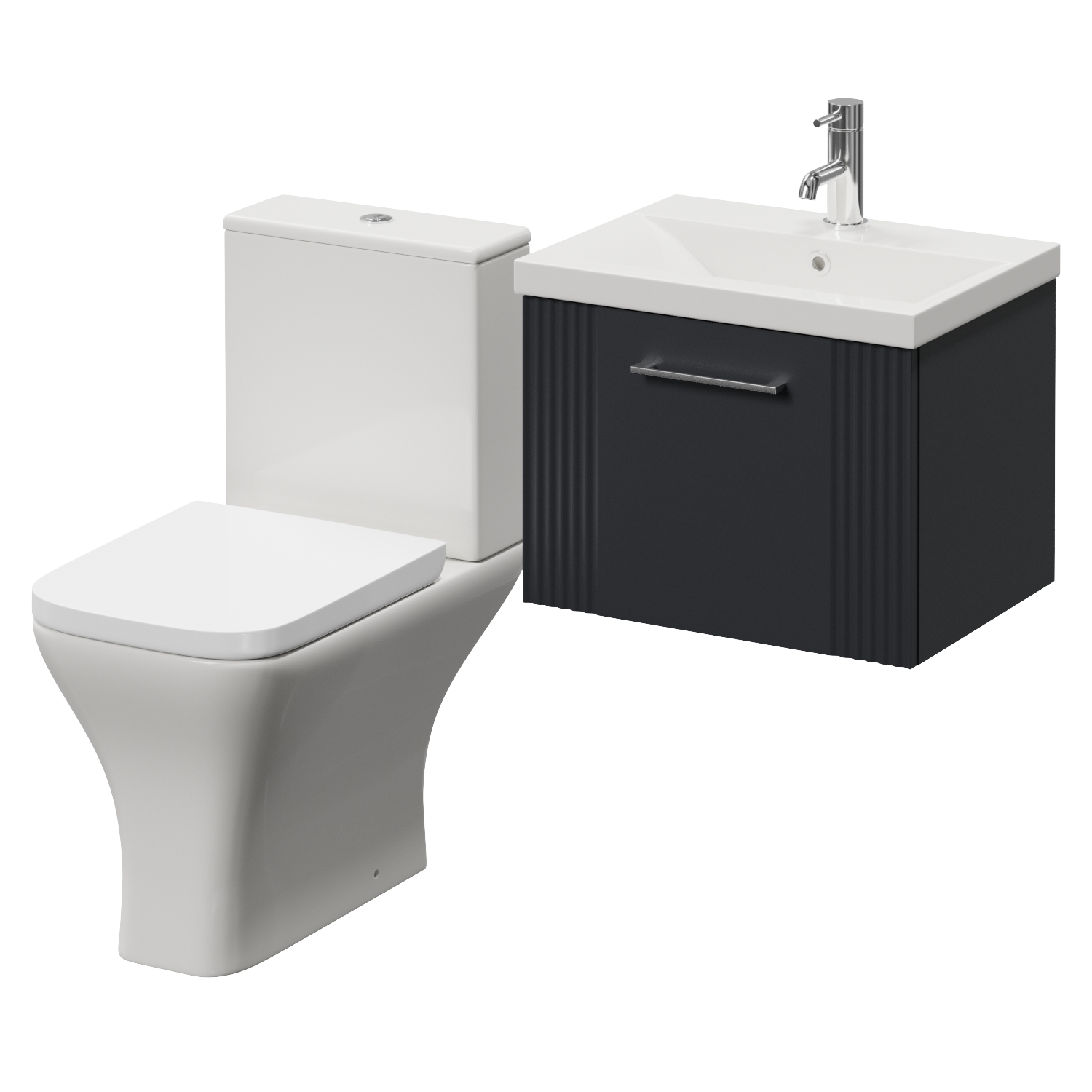 Avant Wall Mounted Single Drawer Vanity Unit and Kingston Toilet Suite with Glide Basin