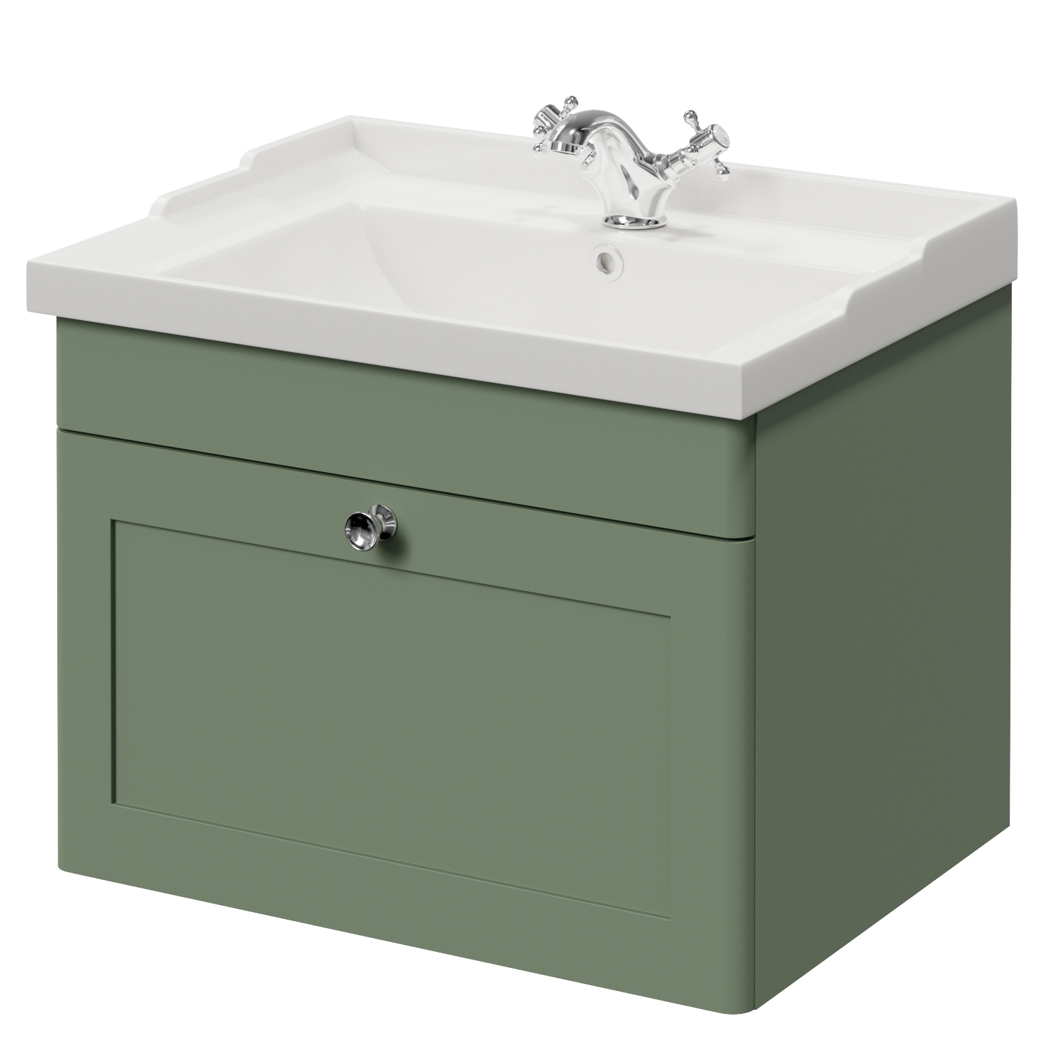 Danbury Single Drawer Wall Mounted Vanity Unit with Windsor Basin