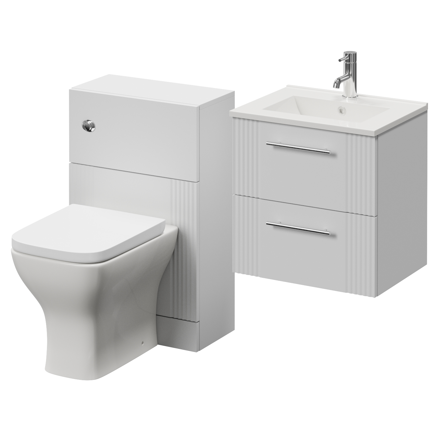 Avant Wall Mounted 2 Drawer Vanity Unit and Toilet Suite with Angel Basin