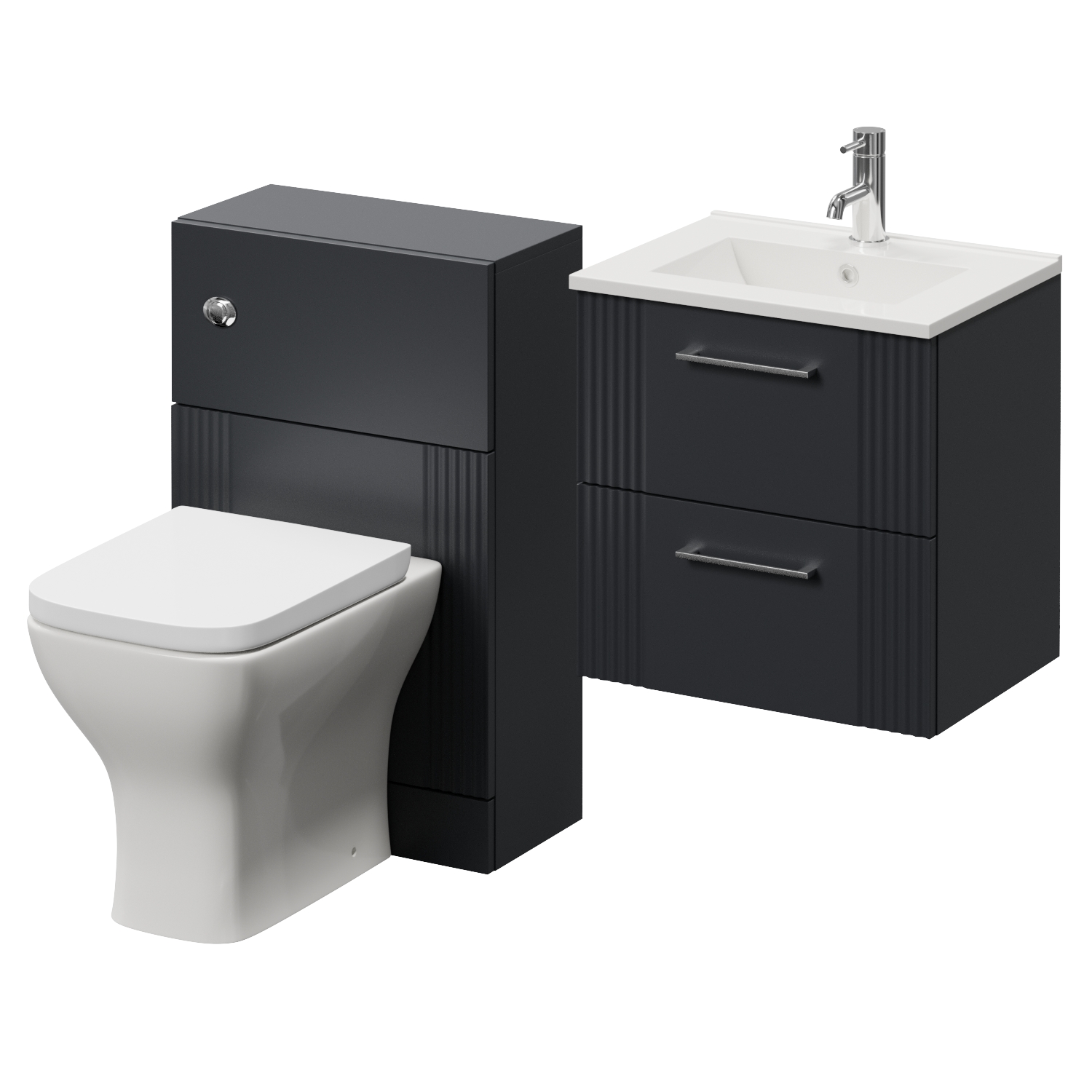 Avant Wall Mounted 2 Drawer Vanity Unit and Toilet Suite with Angel Basin