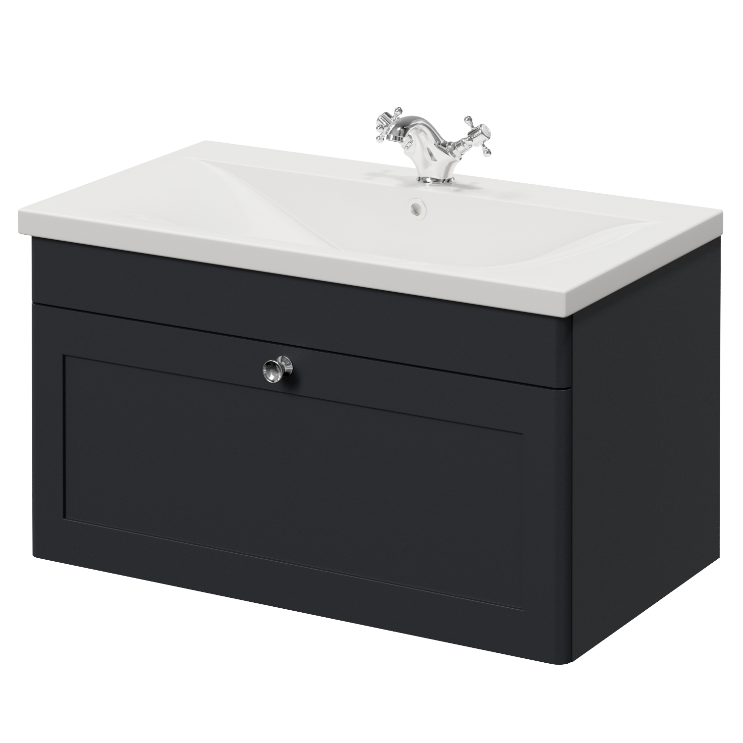 Danbury Wall Mounted Single Drawer Vanity Unit with Glide Basin