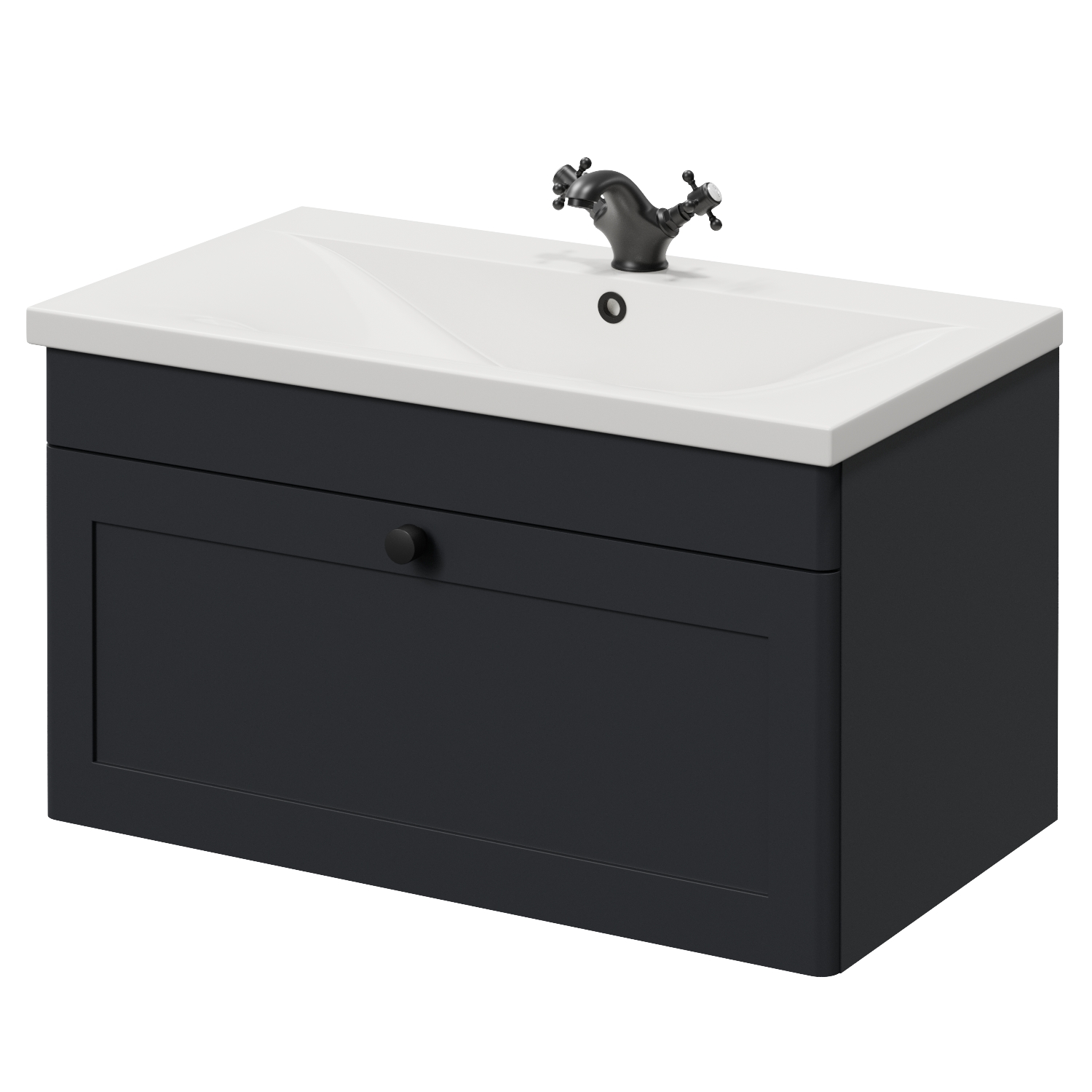 Danbury Wall Mounted Single Drawer Vanity Unit with Glide Basin