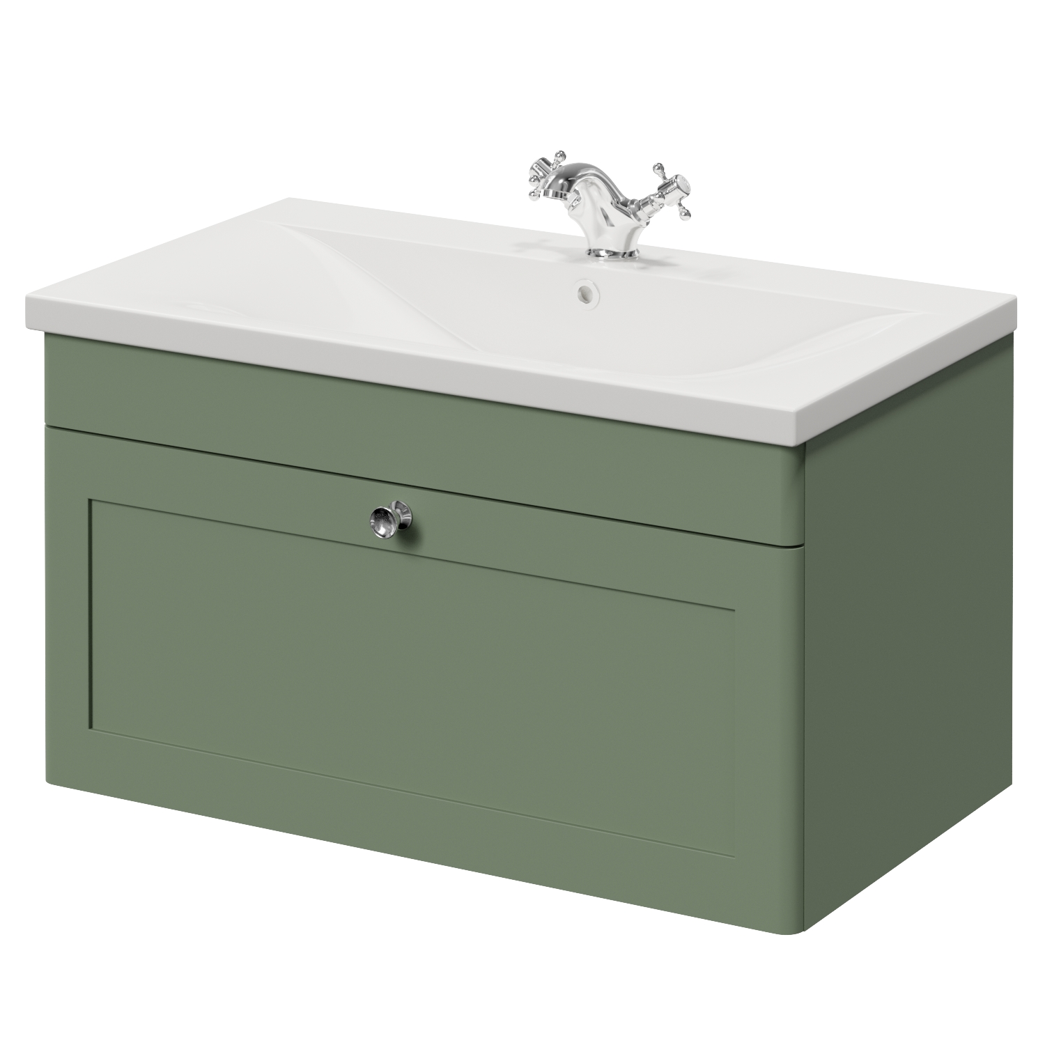 Danbury Wall Mounted Single Drawer Vanity Unit with Glide Basin
