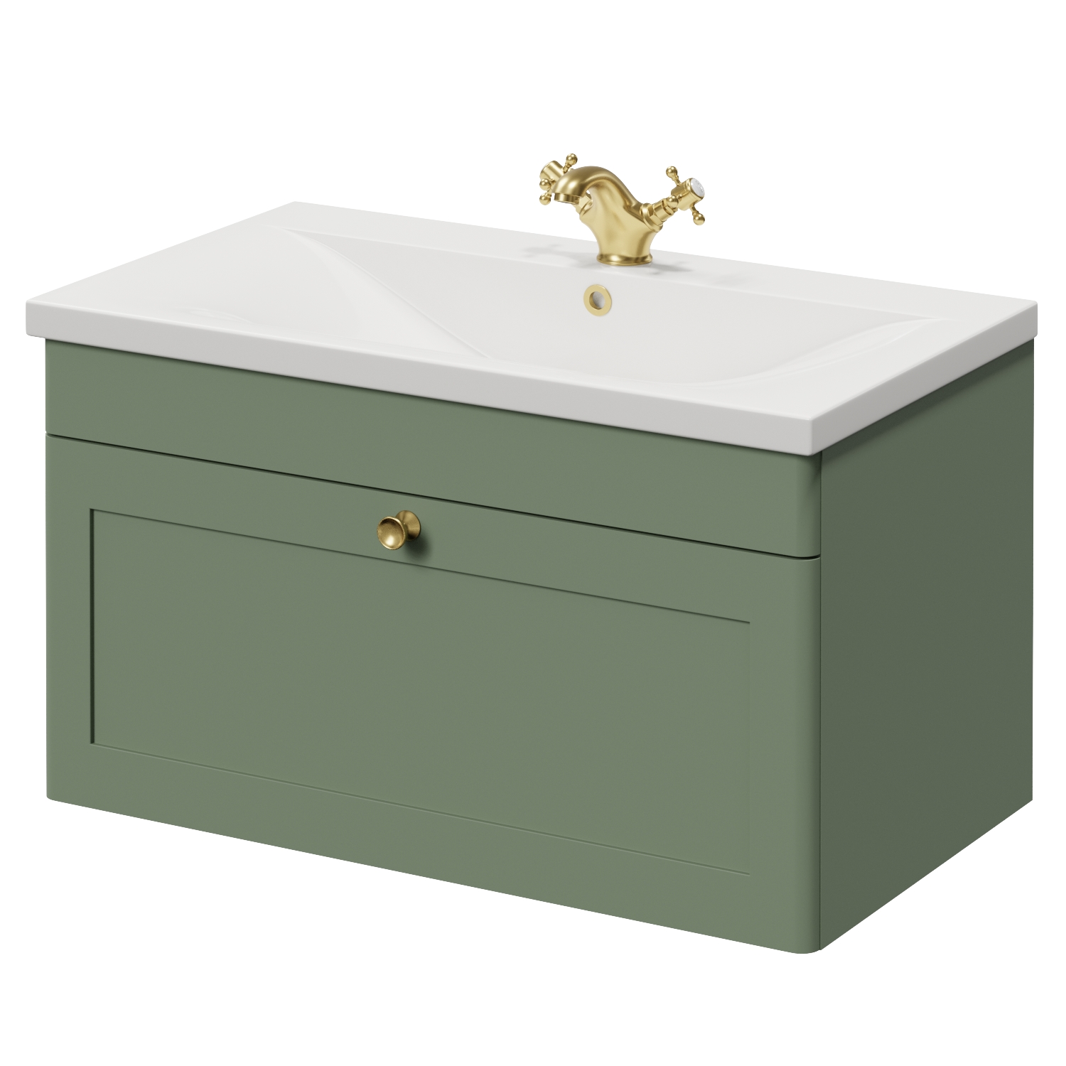 Danbury Wall Mounted Single Drawer Vanity Unit with Glide Basin
