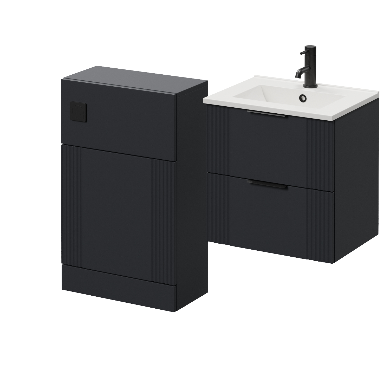 Avant Wall Mounted 2 Drawer Vanity Unit and Toilet Suite with Angel Basin