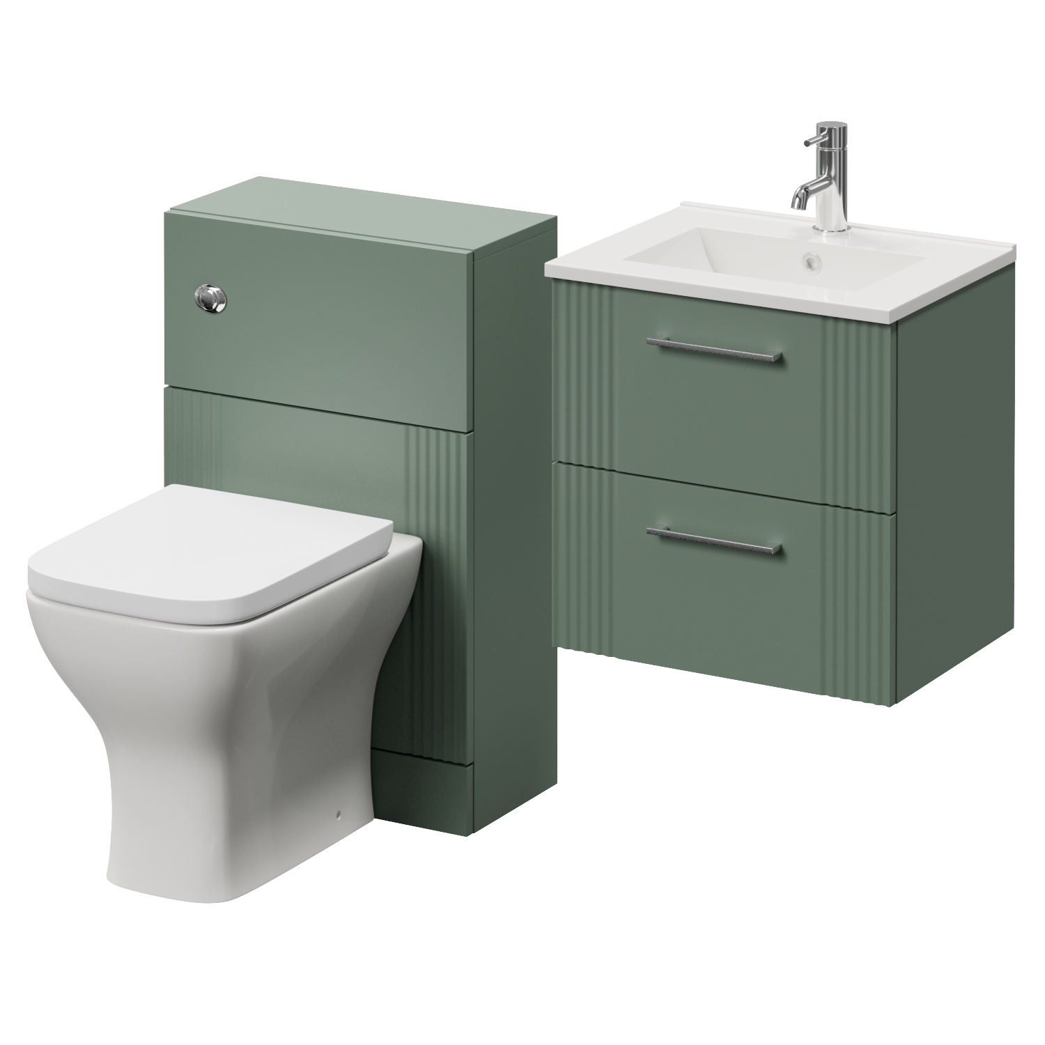 Avant Wall Mounted 2 Drawer Vanity Unit and Toilet Suite with Angel Basin