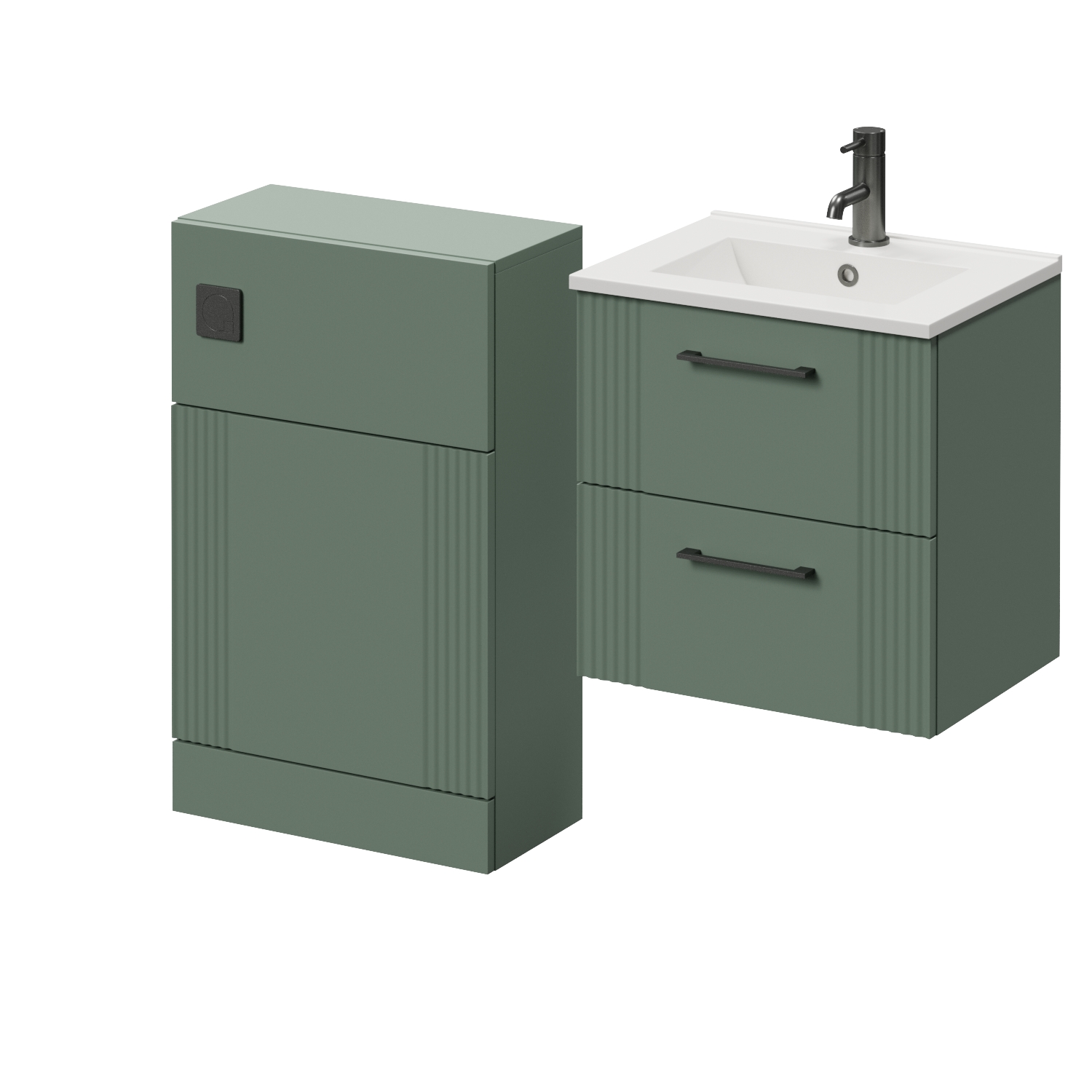 Avant Wall Mounted 2 Drawer Vanity Unit and Toilet Suite with Angel Basin