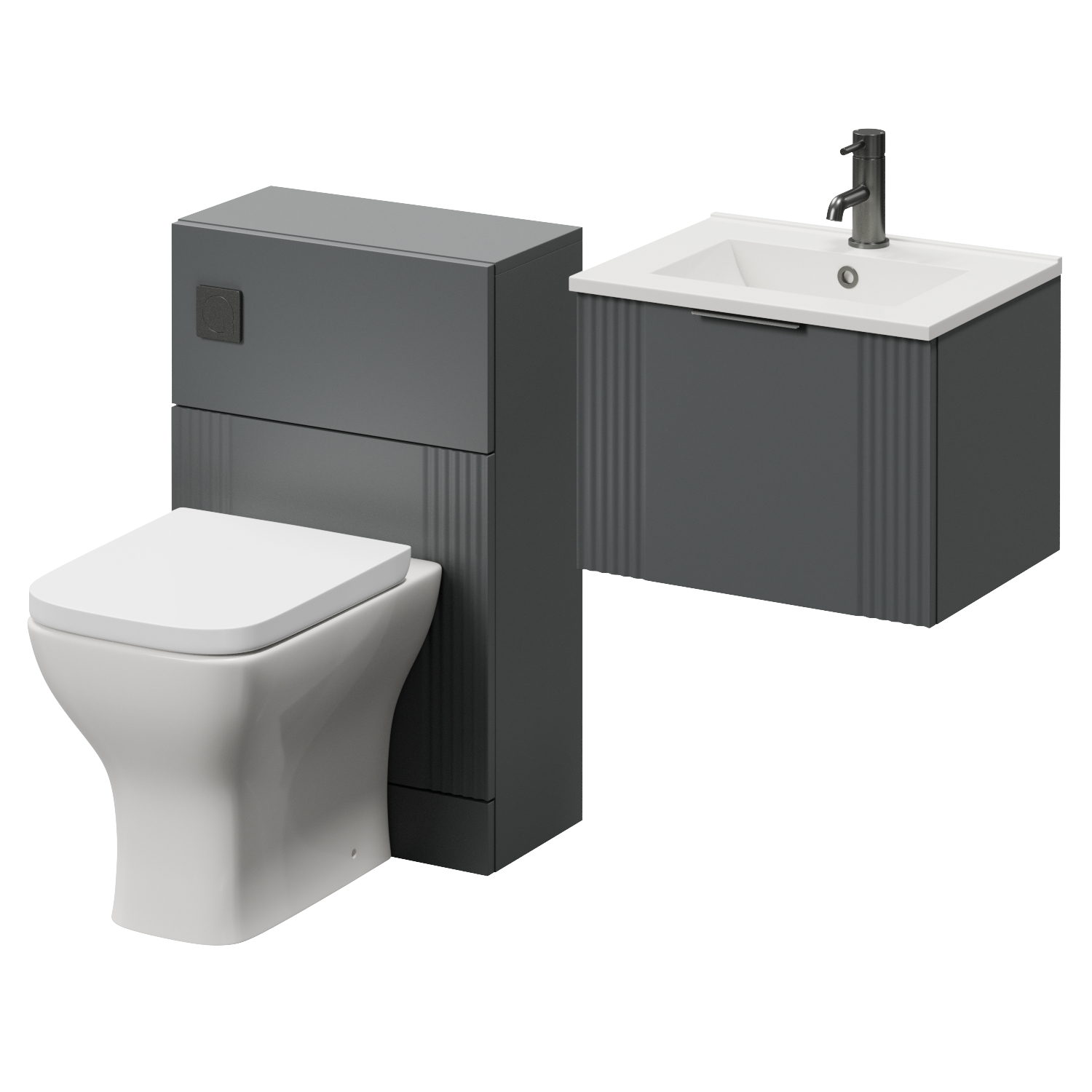Avant Wall Mounted Single Drawer Vanity Unit and Toilet Suite with Angel Basin