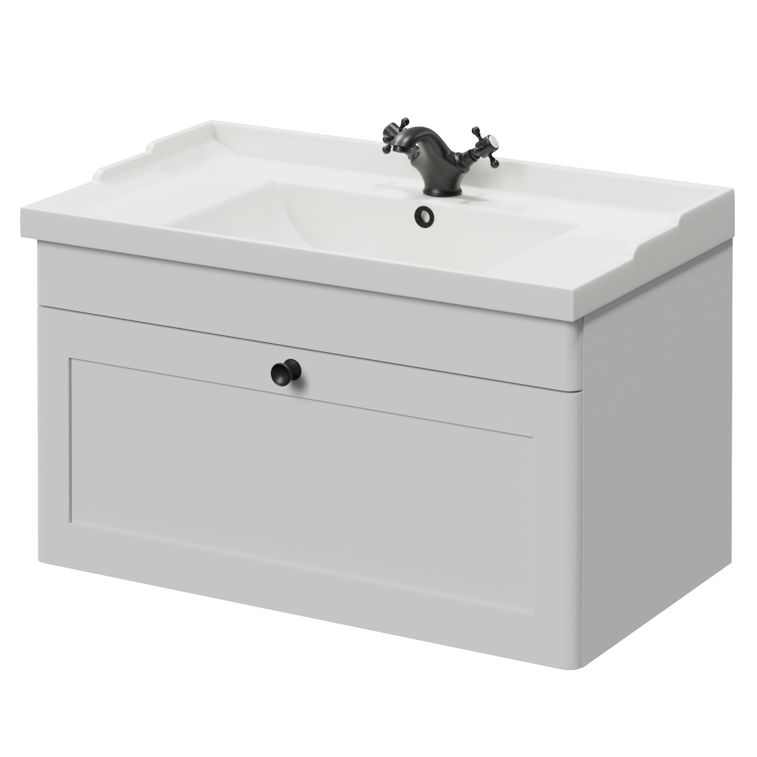 Danbury Wall Mounted Single Drawer Vanity Unit with Windsor Basin