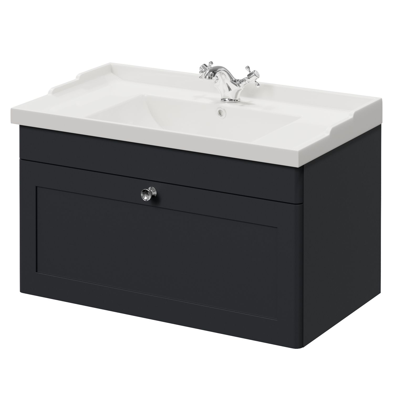 Danbury Wall Mounted Single Drawer Vanity Unit with Windsor Basin