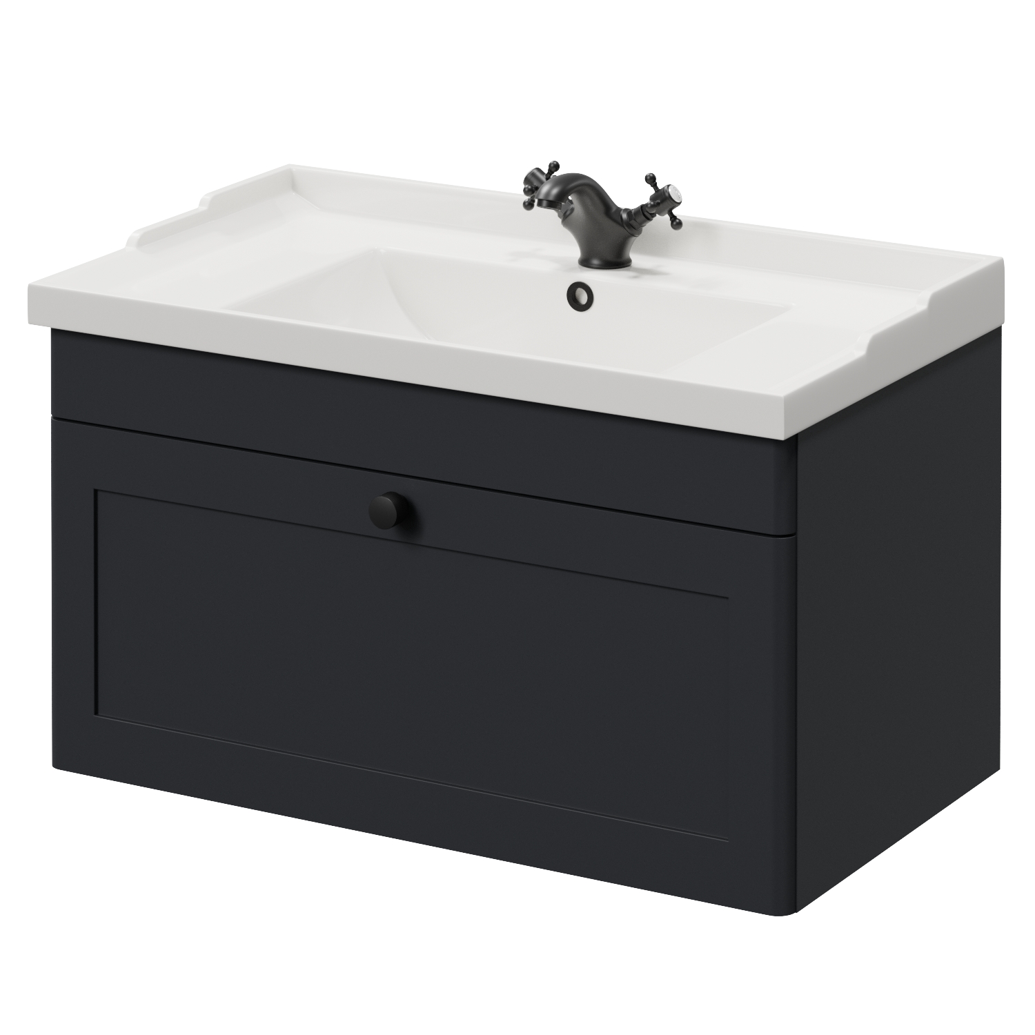 Danbury Wall Mounted Single Drawer Vanity Unit with Windsor Basin