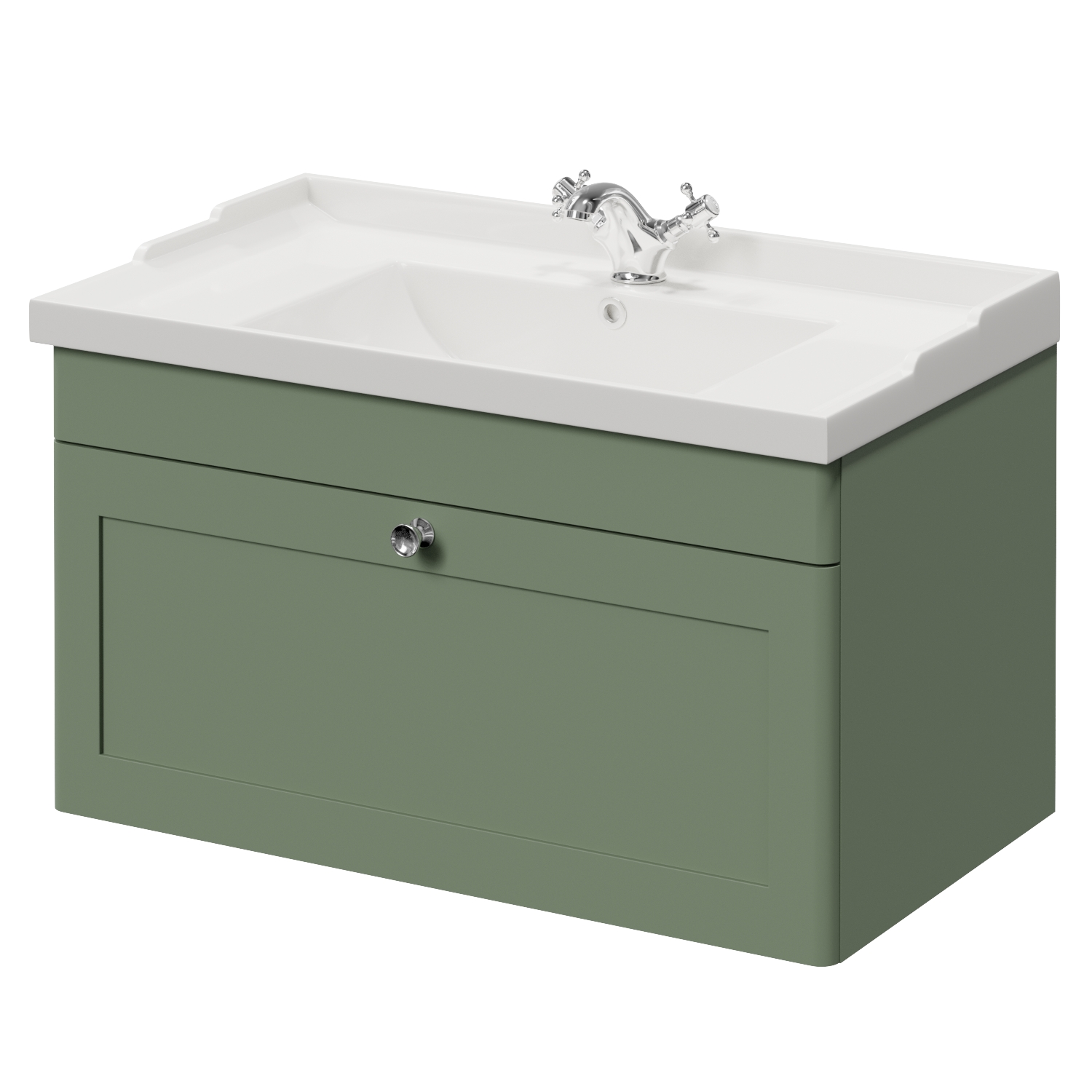 Danbury Wall Mounted Single Drawer Vanity Unit with Windsor Basin