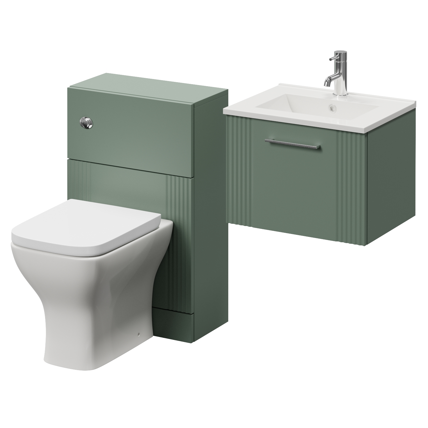 Avant Wall Mounted Single Drawer Vanity Unit and Toilet Suite with Angel Basin