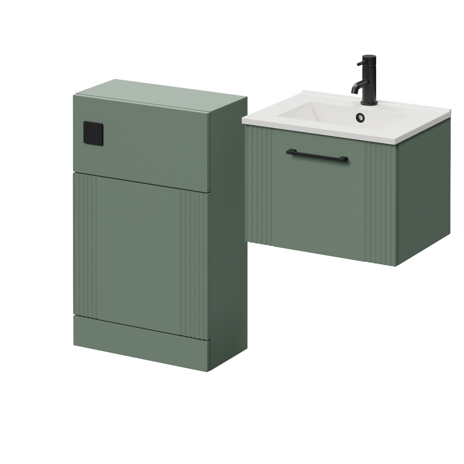 Avant Wall Mounted Single Drawer Vanity Unit and Toilet Suite with Angel Basin