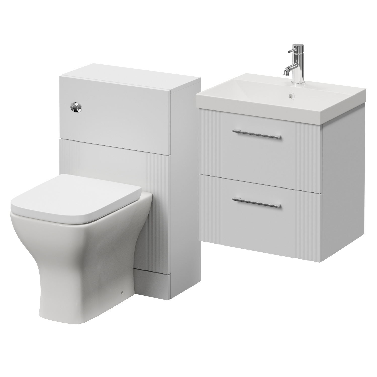 Avant Wall Mounted 2 Drawer Vanity Unit and Toilet Suite with Rimini Basin