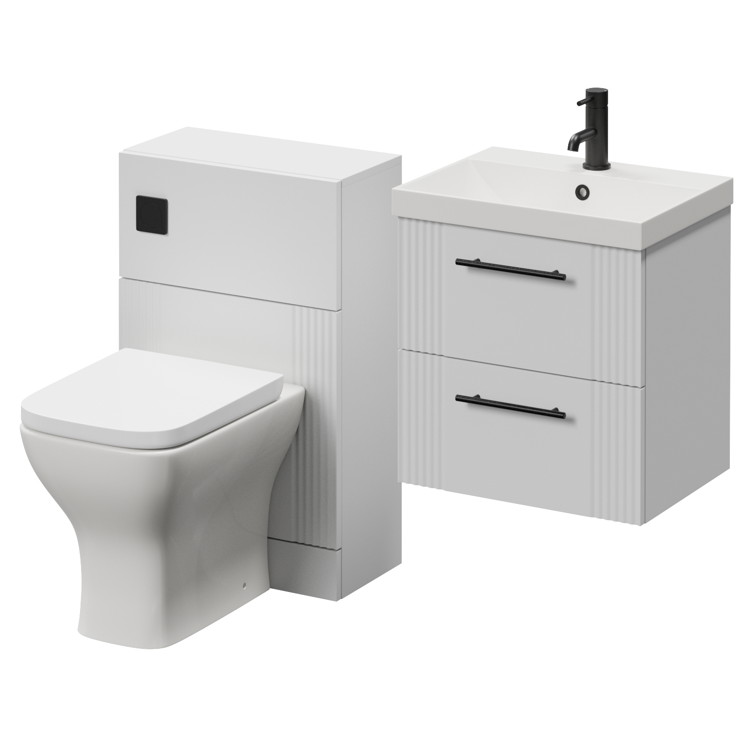 Avant Wall Mounted 2 Drawer Vanity Unit and Toilet Suite with Rimini Basin