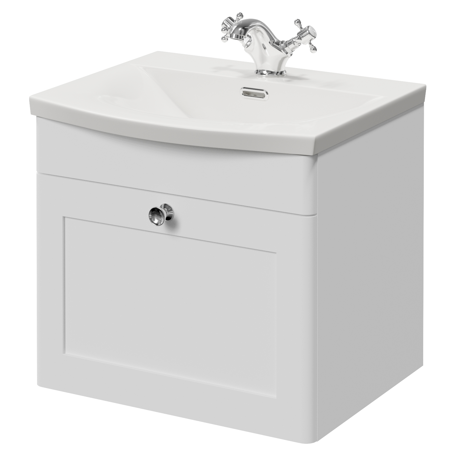 Danbury Wall Mounted Single Drawer Vanity Unit with Arc Basin