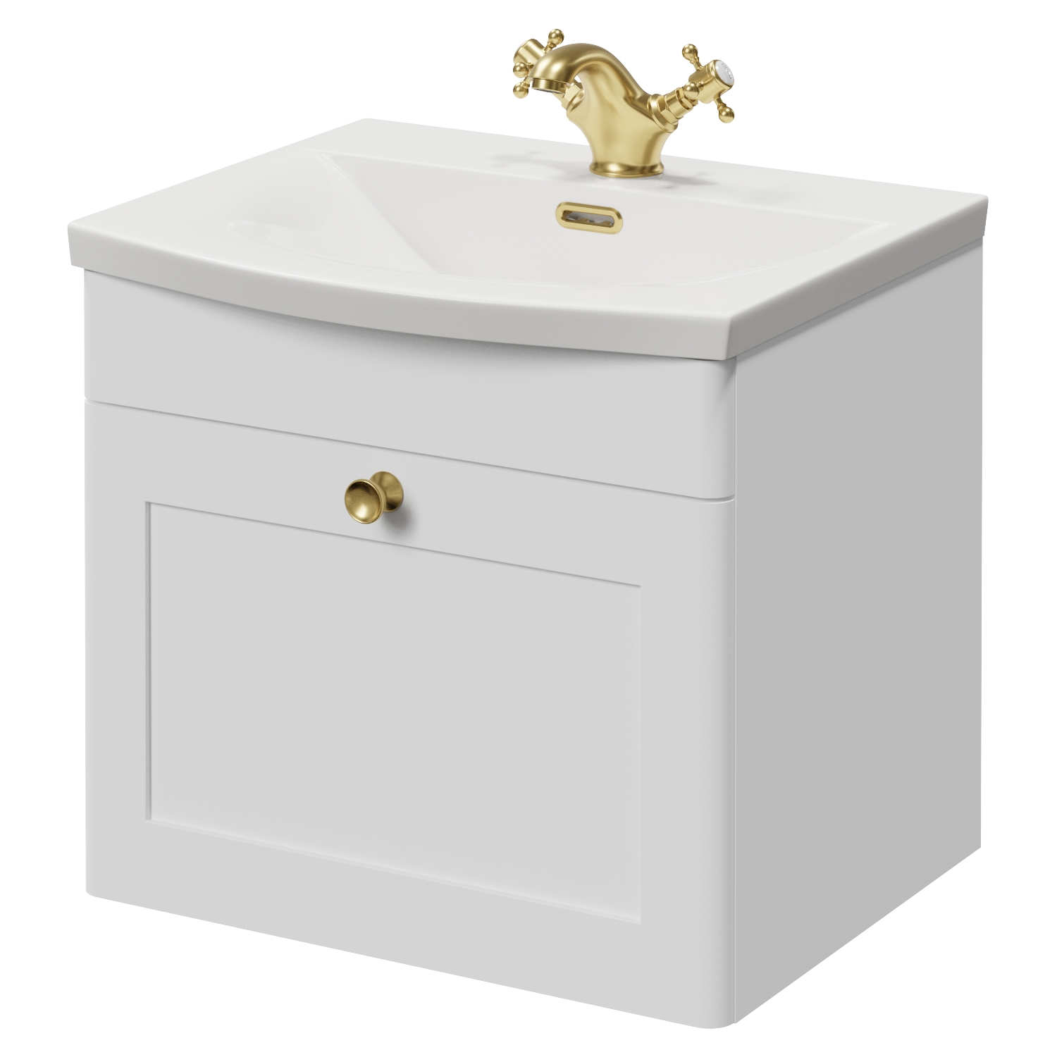 Danbury Wall Mounted Single Drawer Vanity Unit with Arc Basin