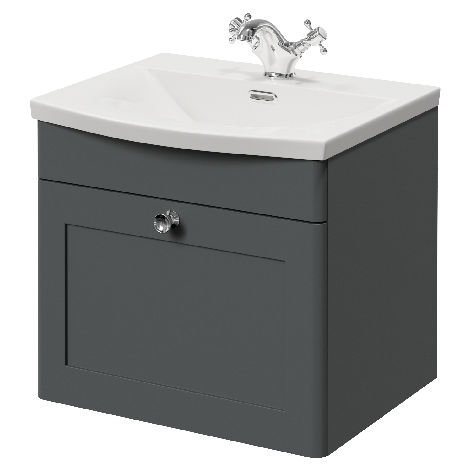 Danbury Wall Mounted Single Drawer Vanity Unit with Arc Basin