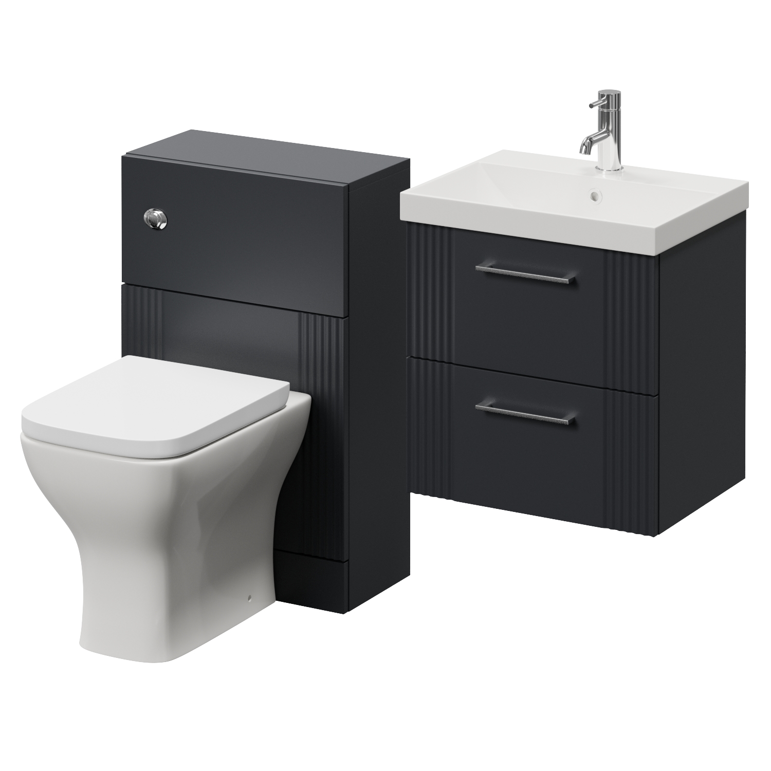 Avant Wall Mounted 2 Drawer Vanity Unit and Toilet Suite with Rimini Basin