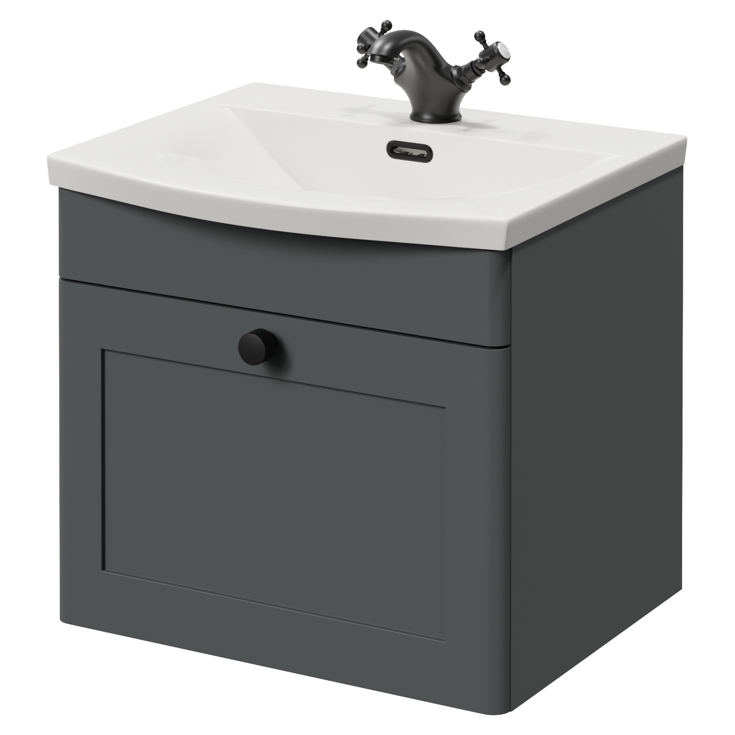 Danbury Wall Mounted Single Drawer Vanity Unit with Arc Basin