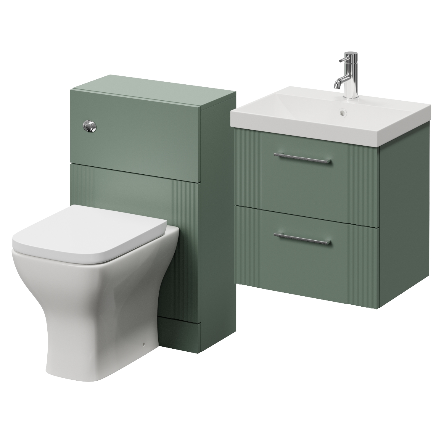 Avant Wall Mounted 2 Drawer Vanity Unit and Toilet Suite with Rimini Basin