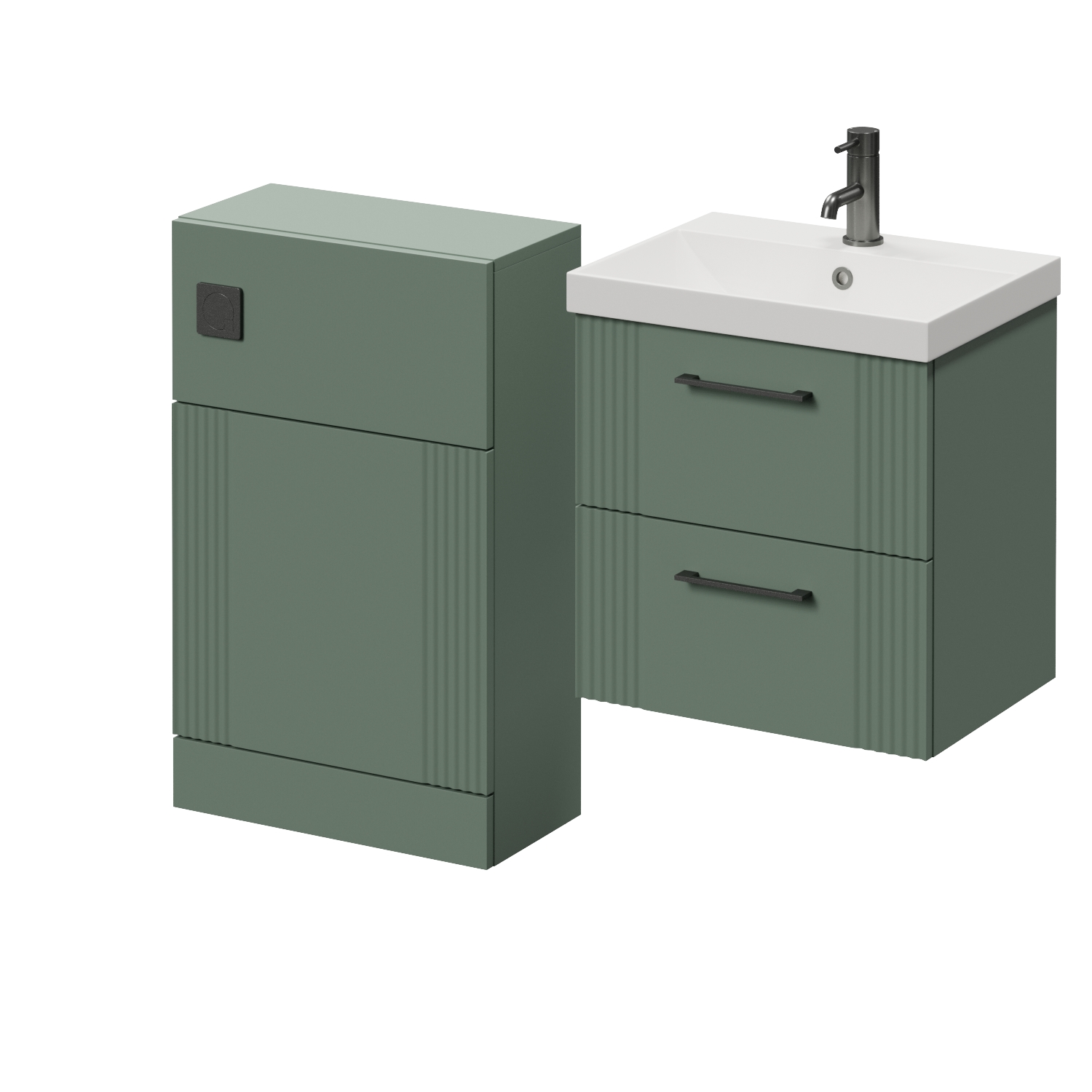 Avant Wall Mounted 2 Drawer Vanity Unit and Toilet Suite with Rimini Basin