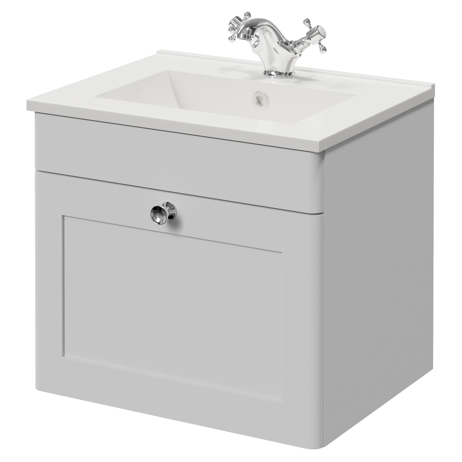Danbury Wall Mounted Vanity Single Drawer Vanity Unit with Angel Basin