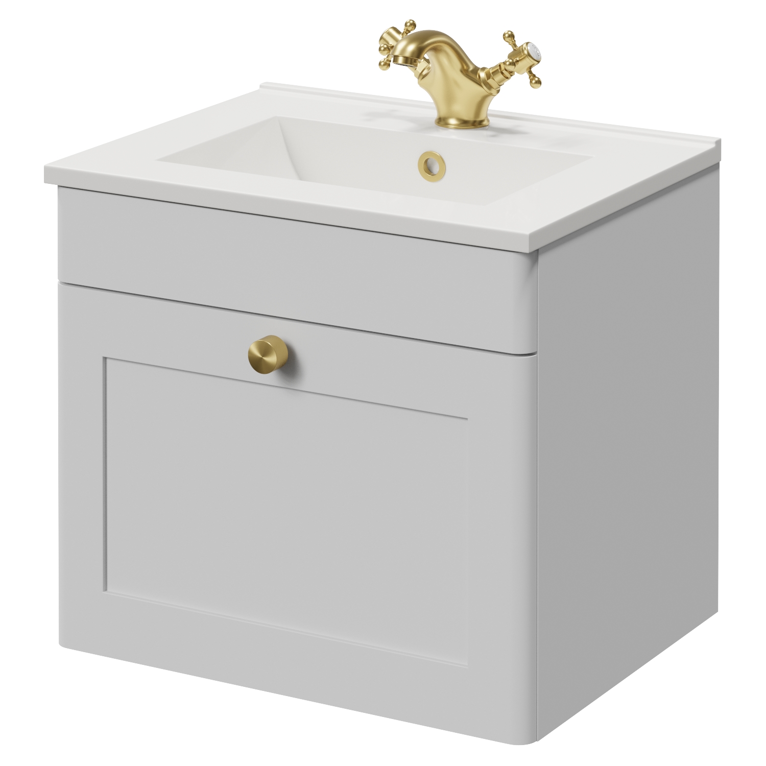 Danbury Wall Mounted Vanity Single Drawer Vanity Unit with Angel Basin