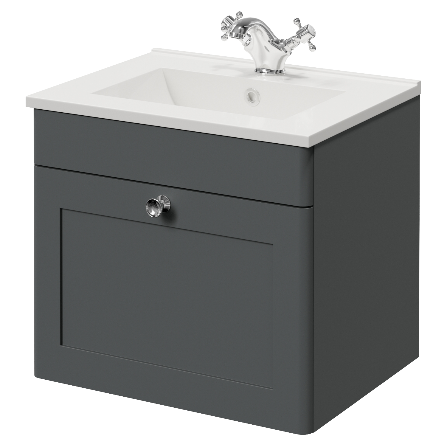 Danbury Wall Mounted Vanity Single Drawer Vanity Unit with Angel Basin