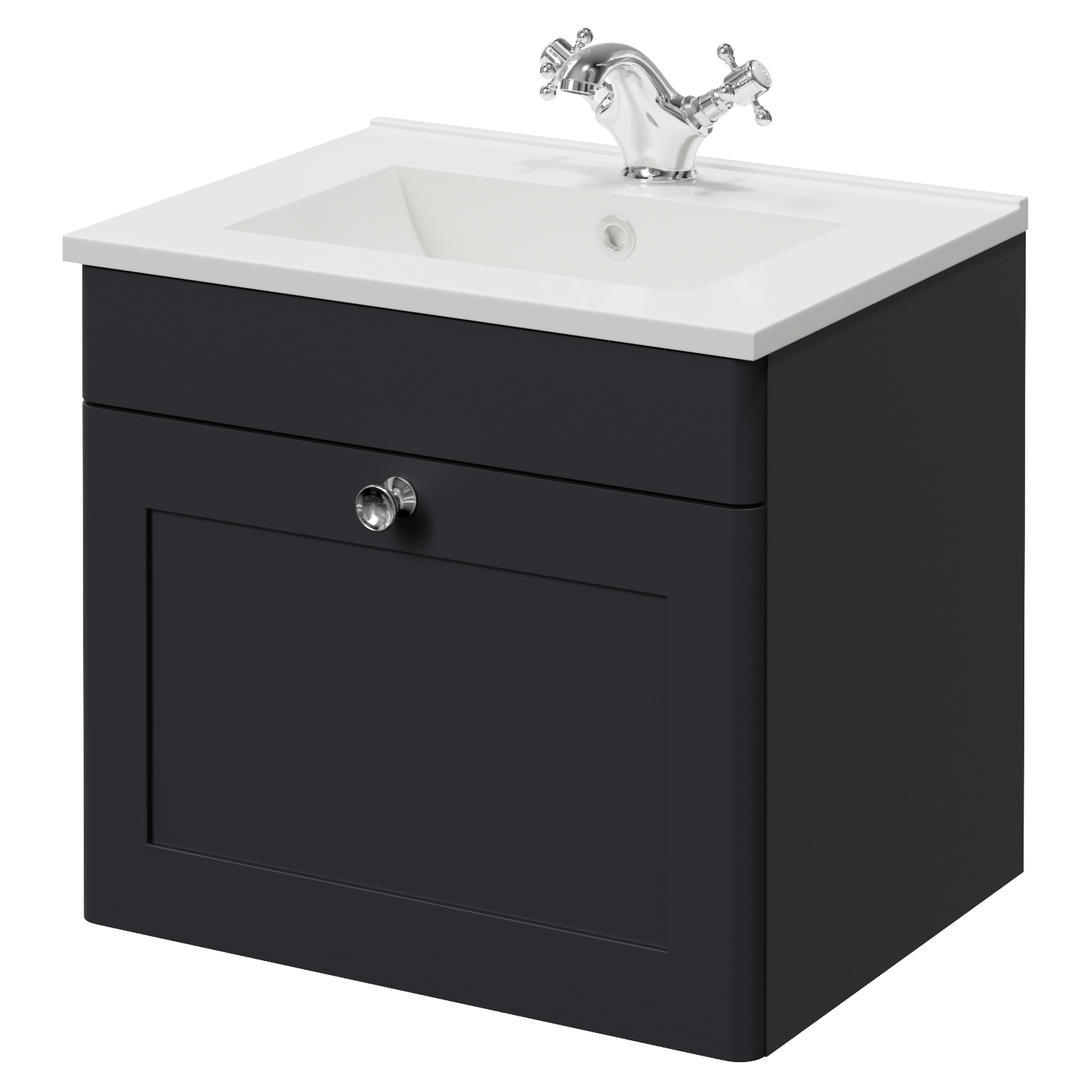 Danbury Wall Mounted Vanity Single Drawer Vanity Unit with Angel Basin