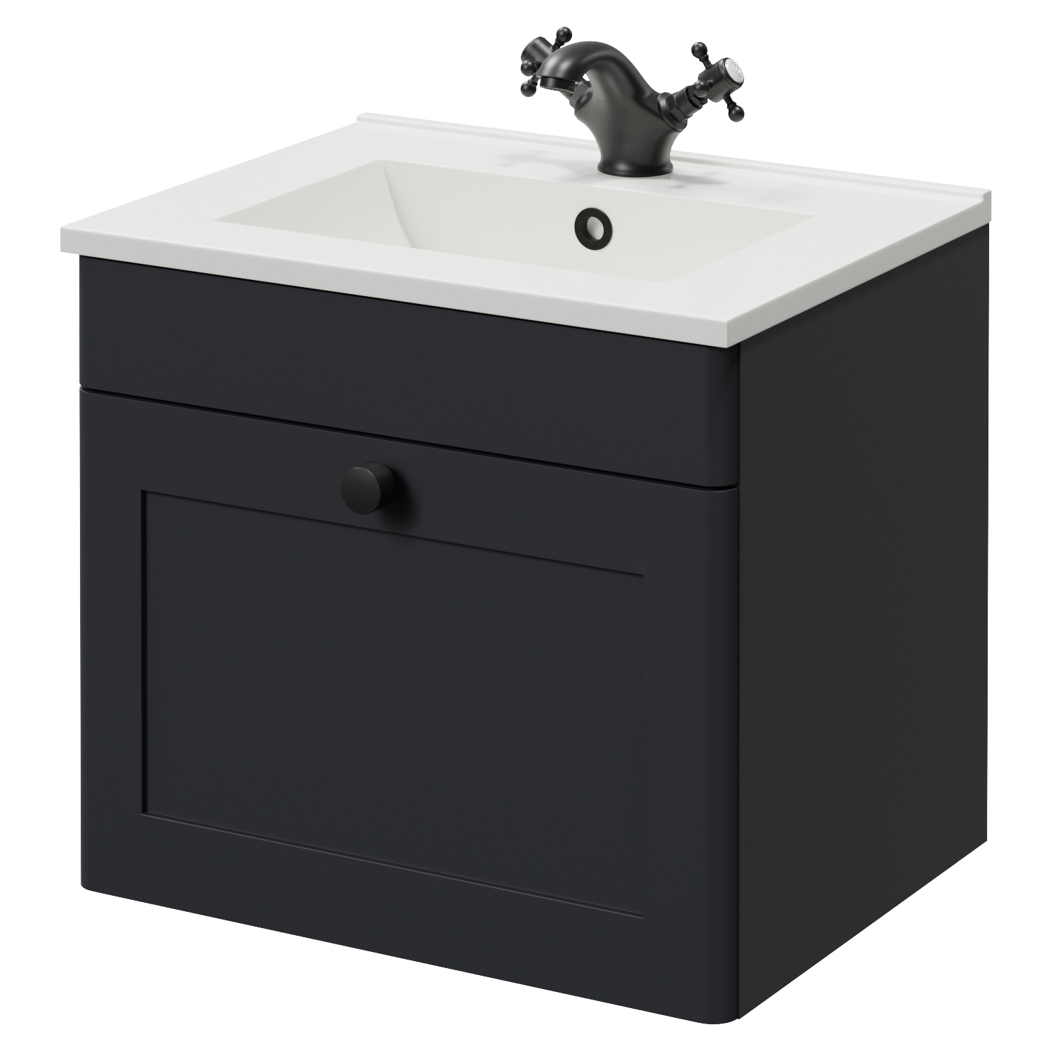 Danbury Wall Mounted Vanity Single Drawer Vanity Unit with Angel Basin